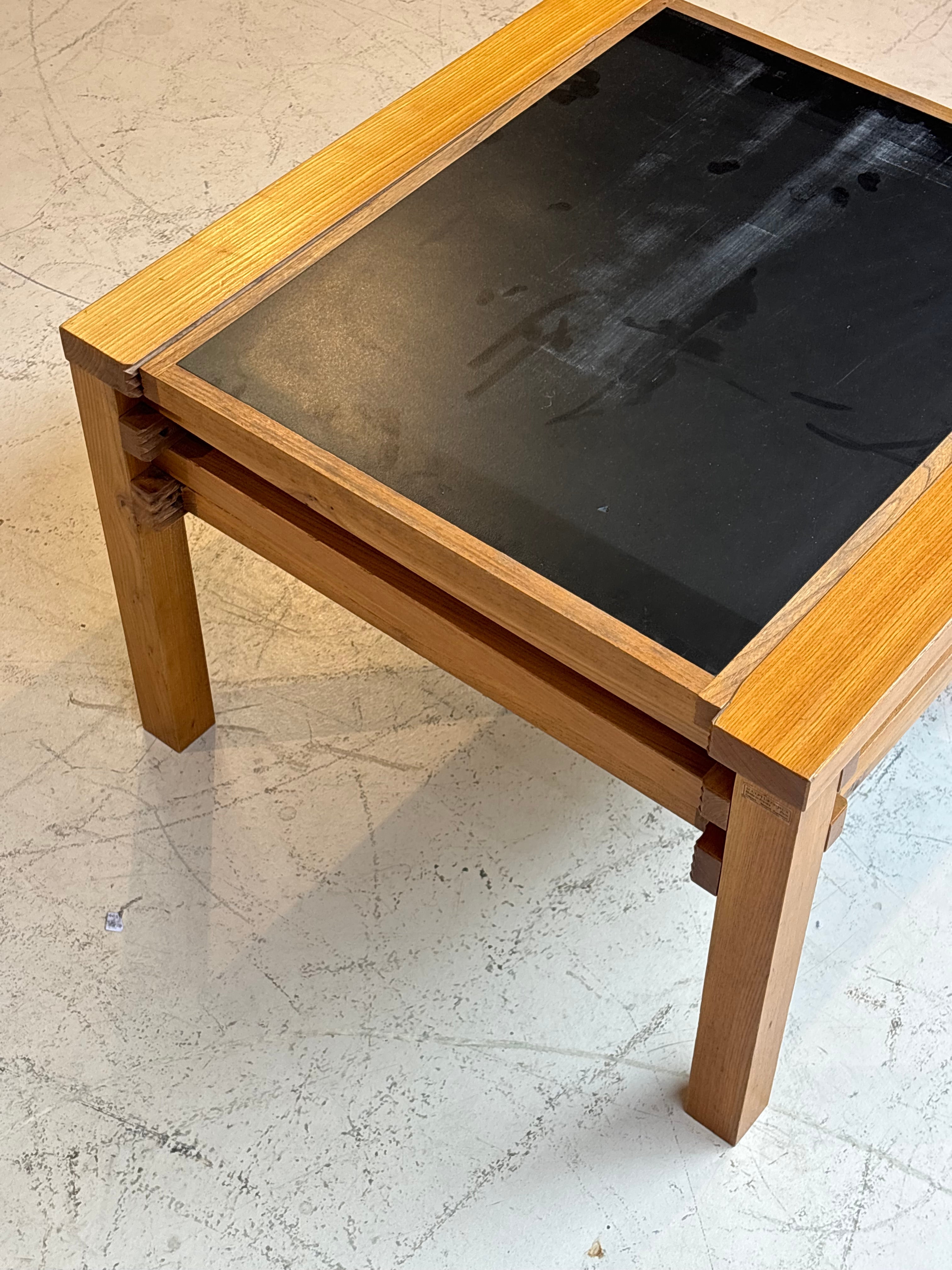 Modulable Coffee tablewith three top by Bernard Vuarnesson, circa 1970