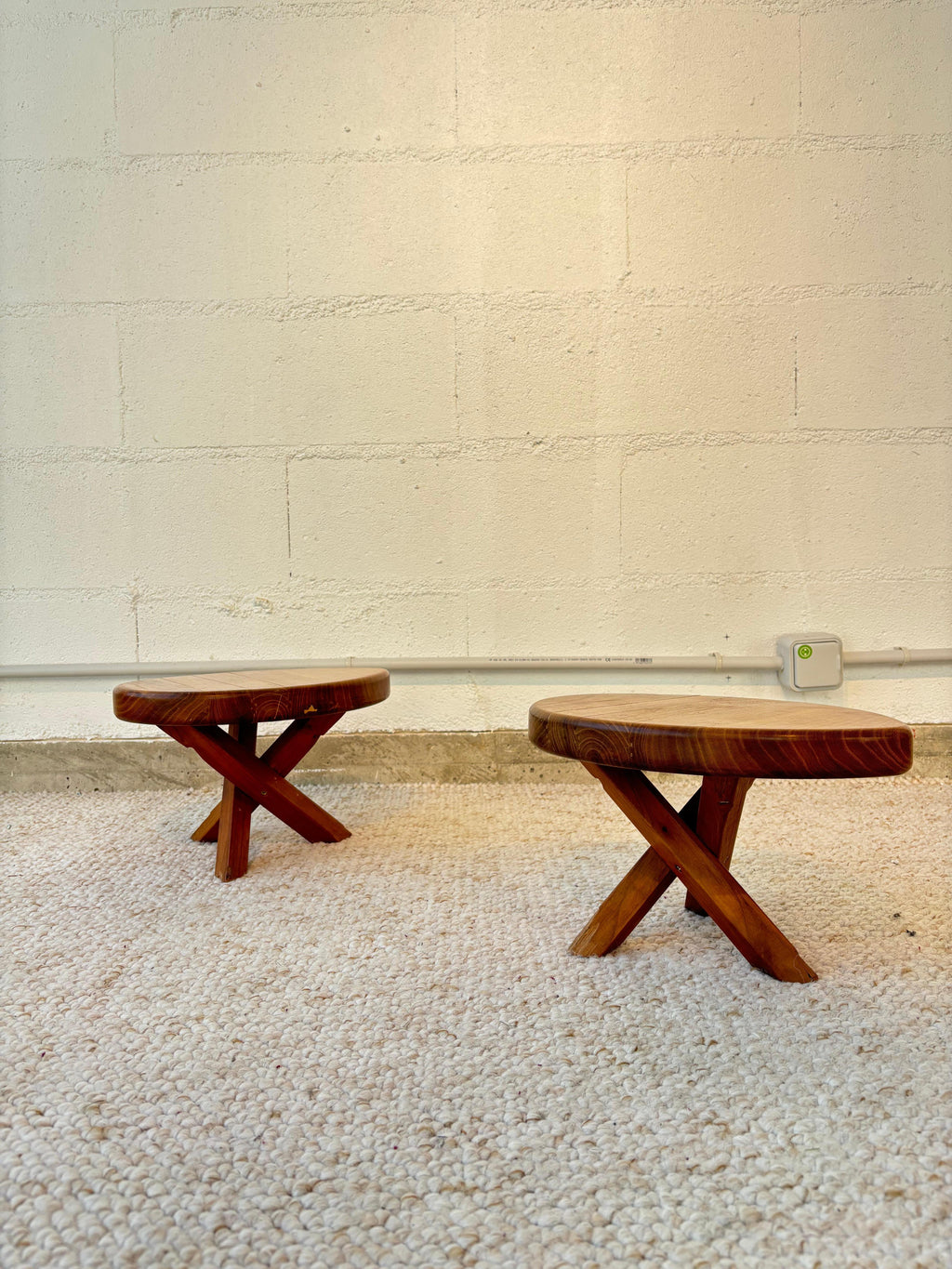 Stool or side table producted by Seltz after Pierre Chapo