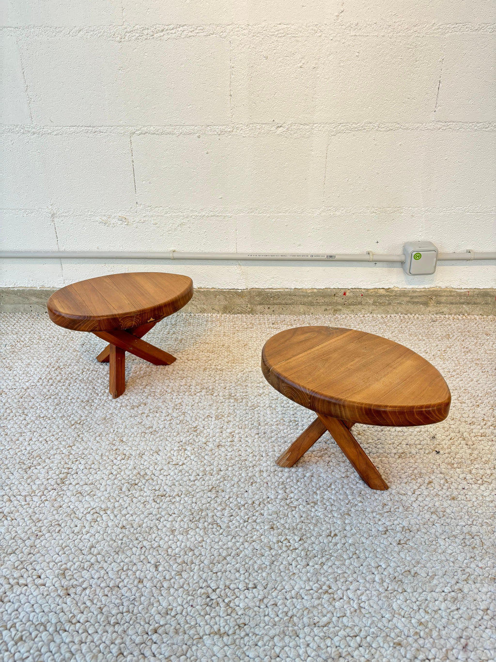 Stool or side table producted by Seltz after Pierre Chapo