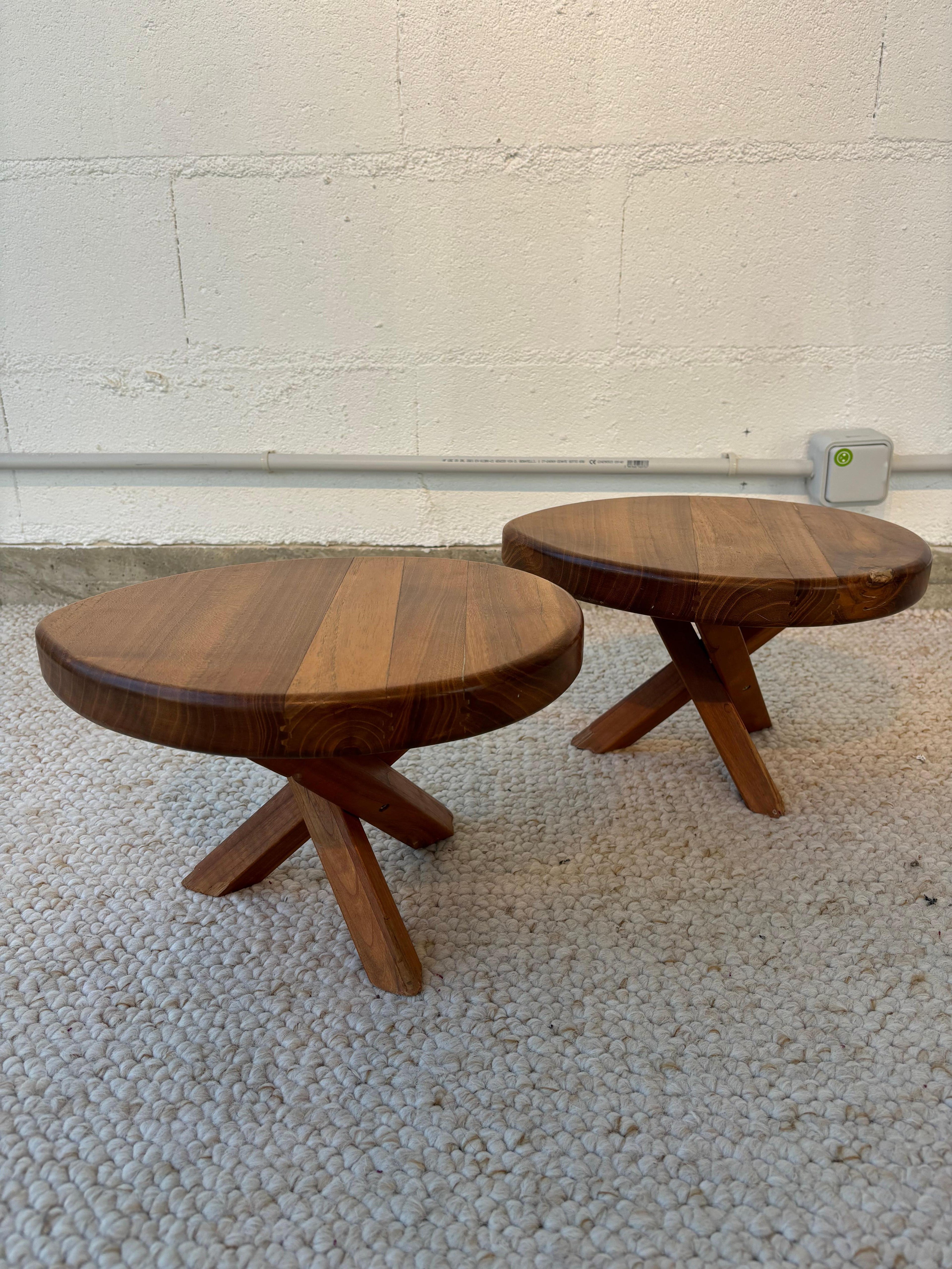 Stool or side table producted by Seltz after Pierre Chapo