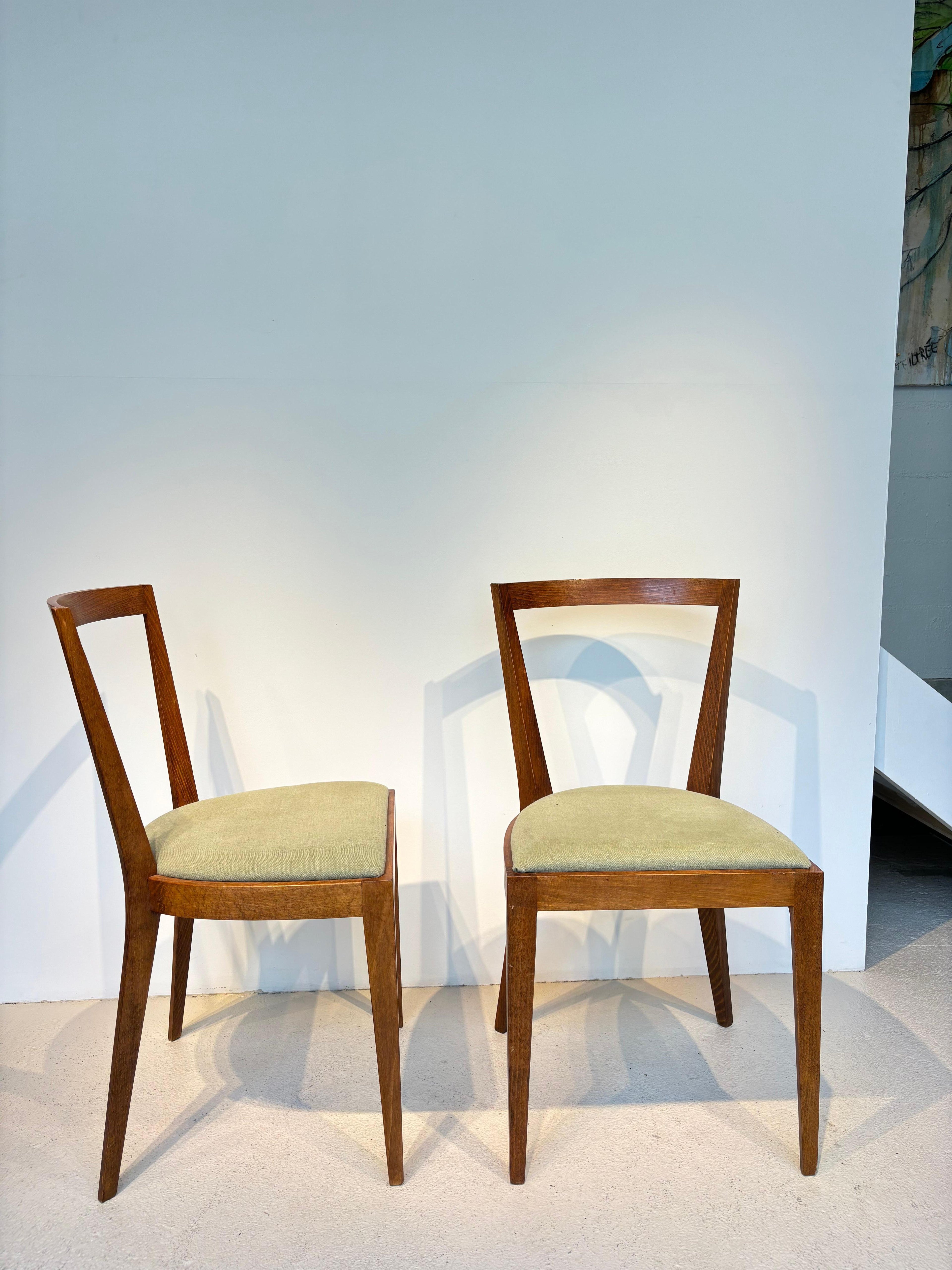 Rare set of six chairs by Gio Ponti model 504 circa 1943