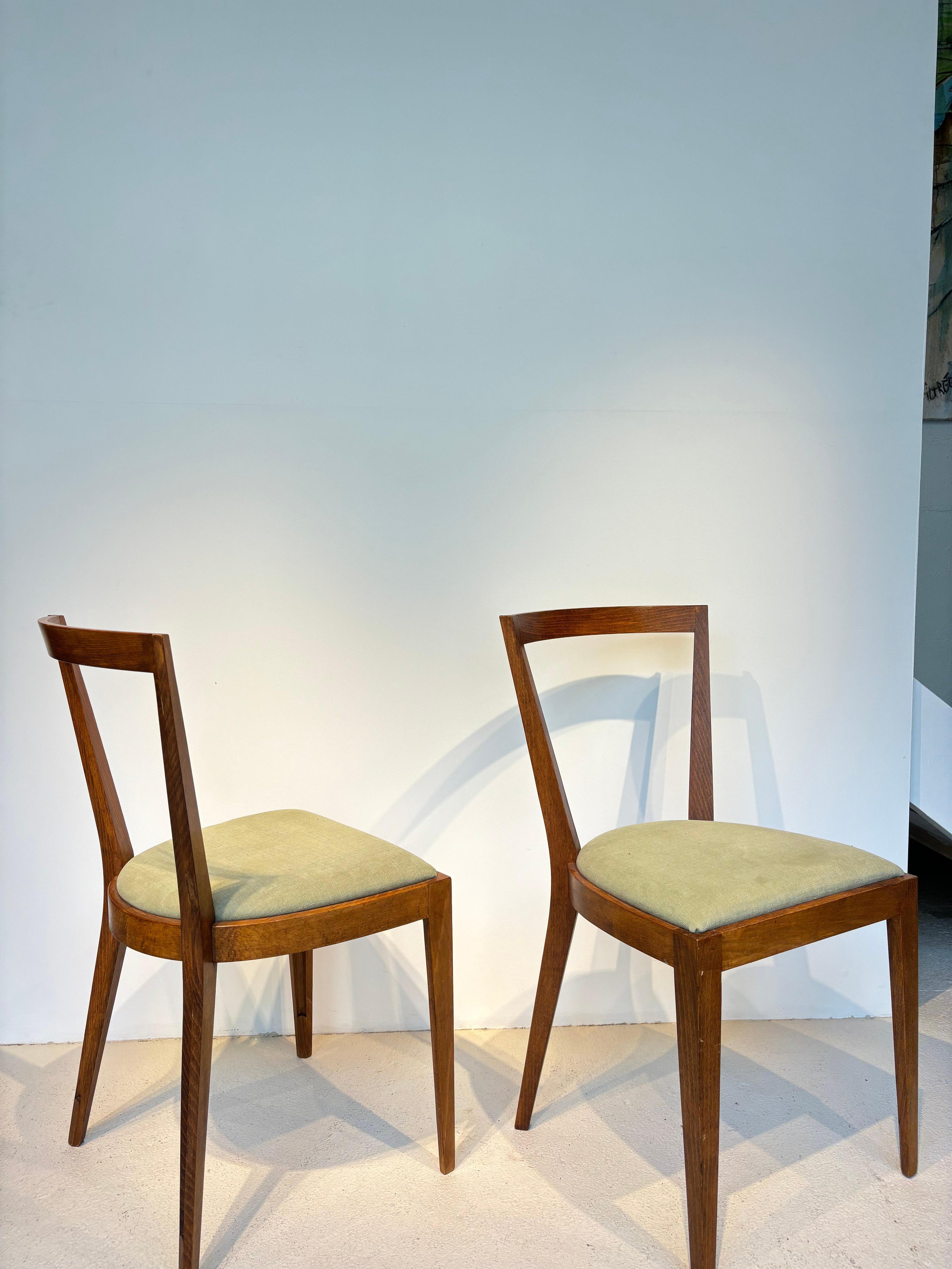 Rare set of six chairs by Gio Ponti model 504 circa 1943