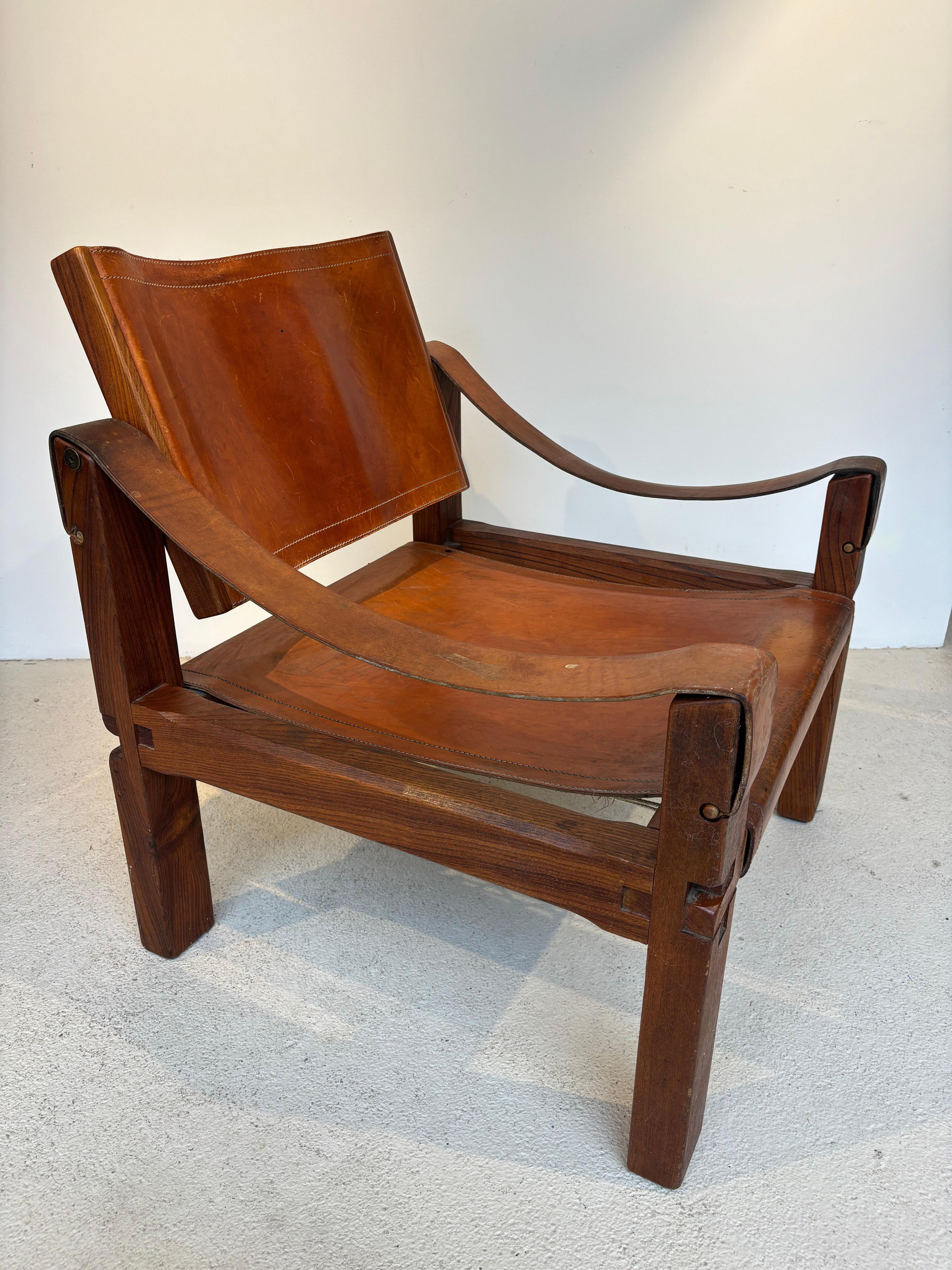 S10 armchair by Pierre Chapo with great patina