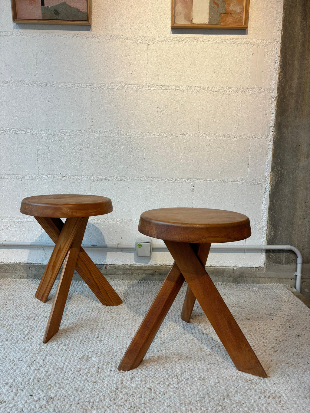 S31 Or Sfax stools by Pierre Chapo