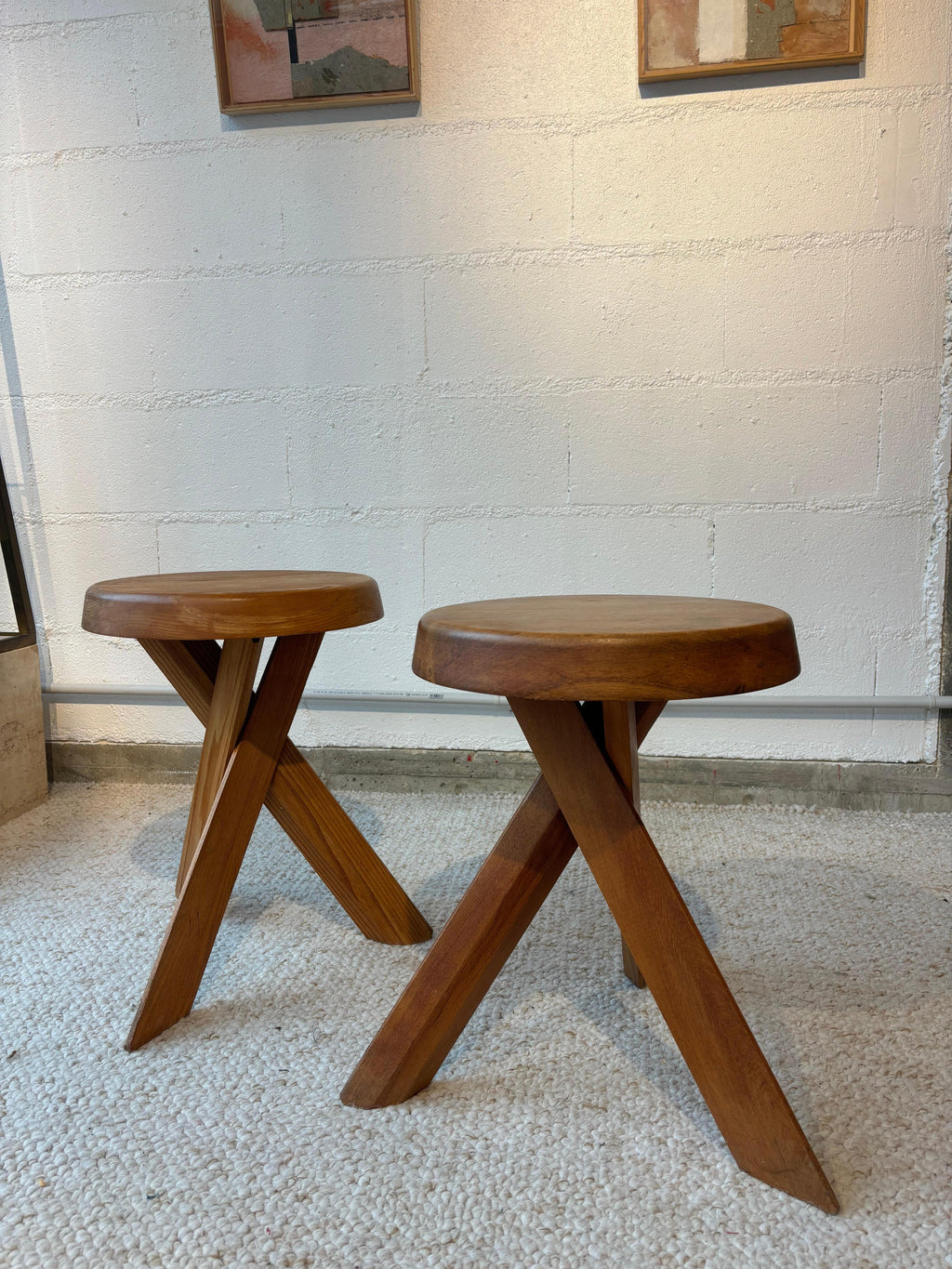 S31 Or Sfax stools by Pierre Chapo