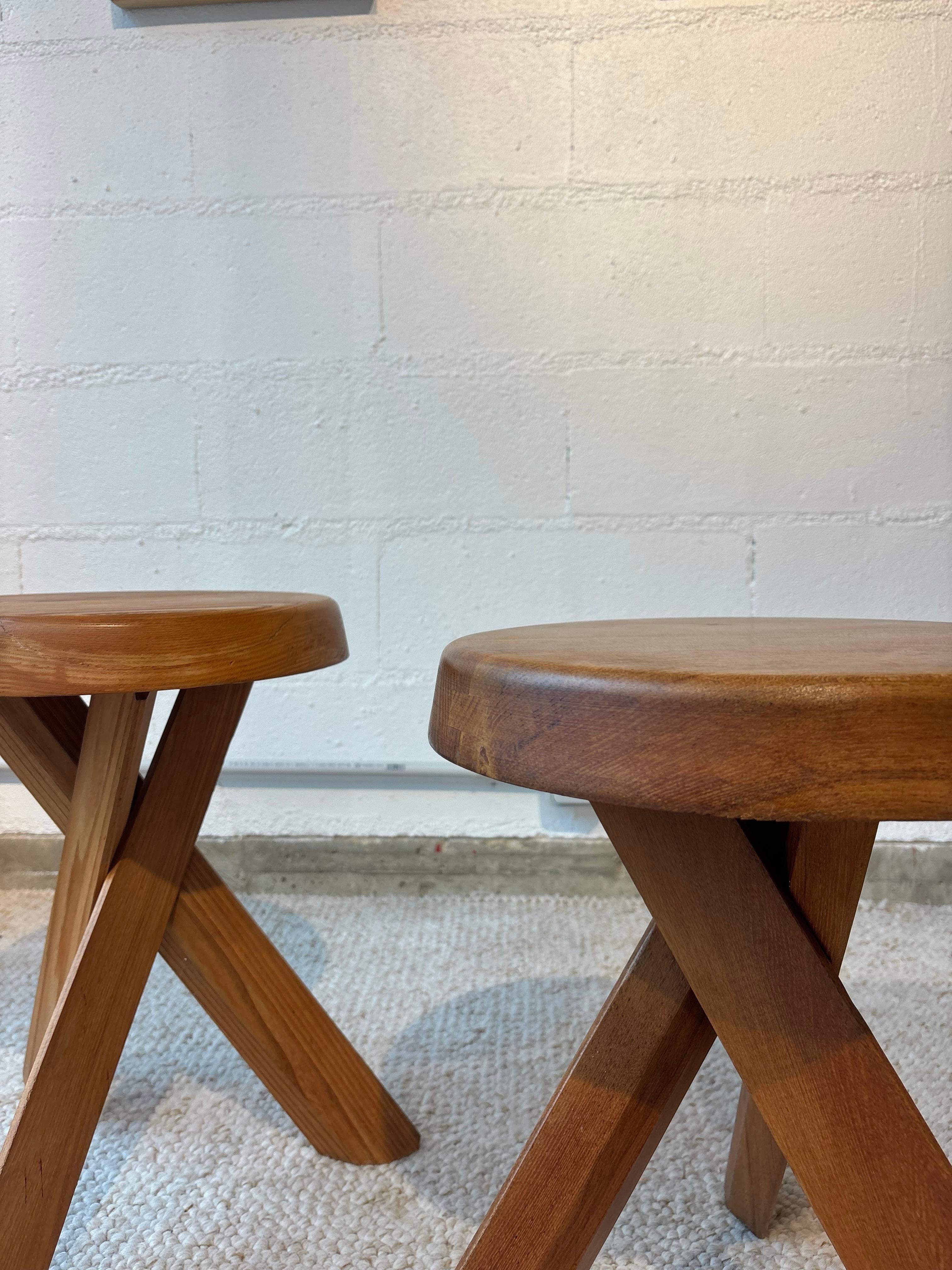 S31 Or Sfax stools by Pierre Chapo