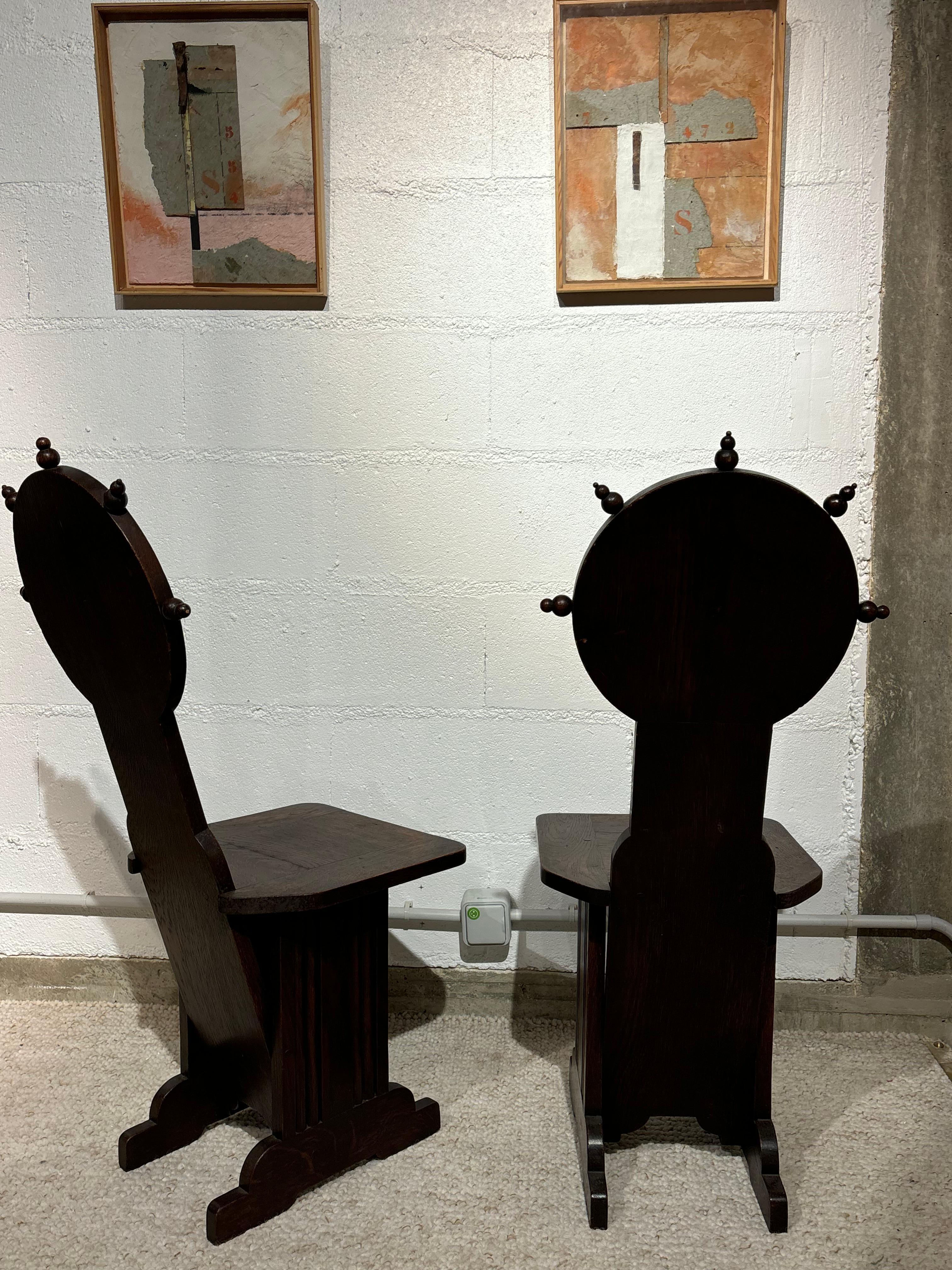 Pair of chairs by Charles Dudouyt
