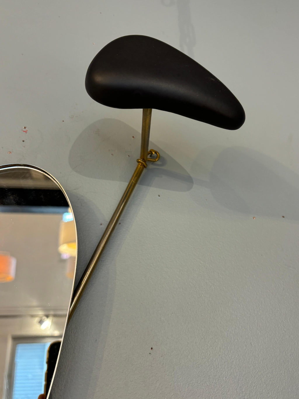 Georges Jouve Black Ceramic Wall Mirror, Designed for Marcel Asselbur