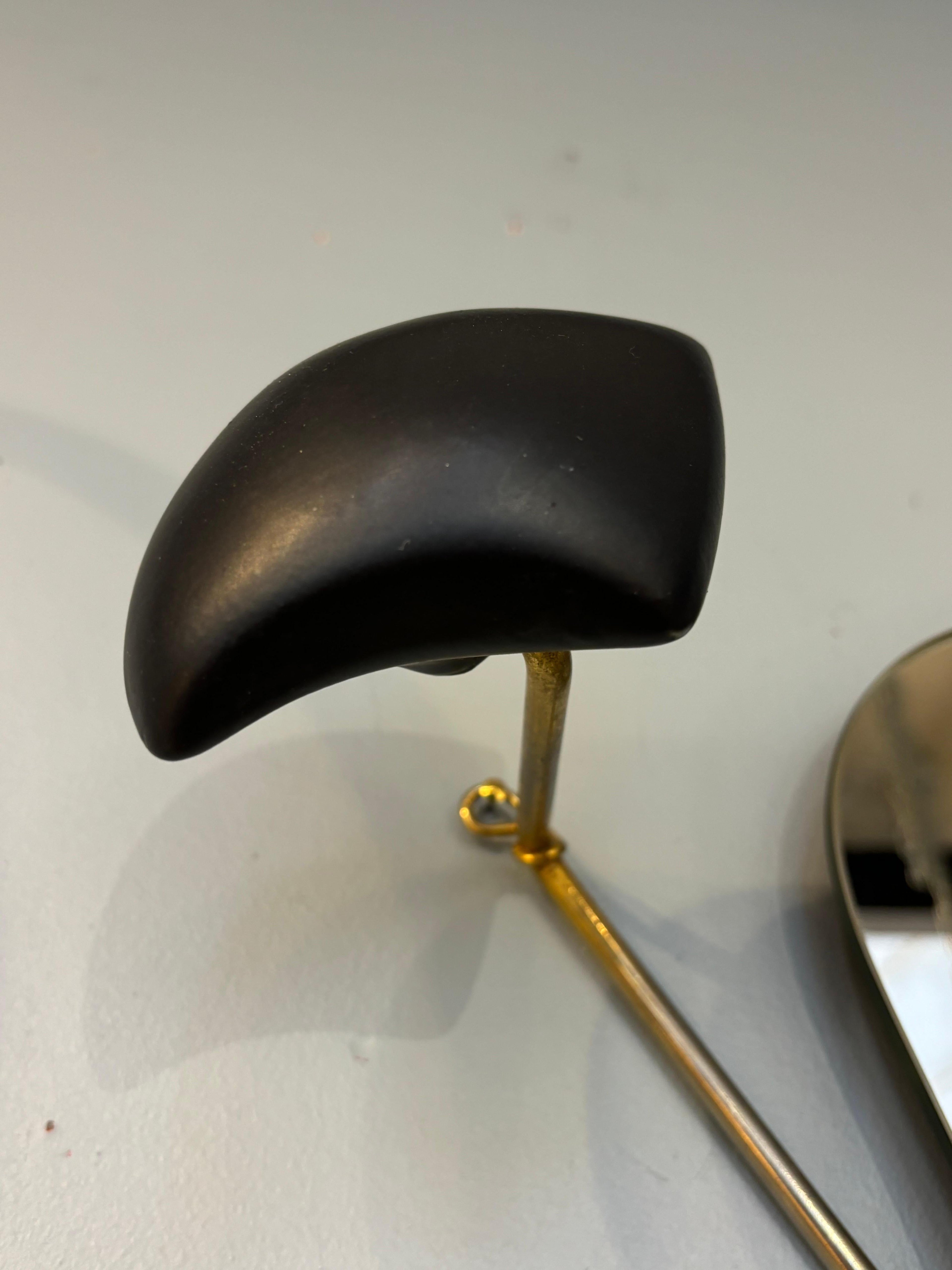Georges Jouve Black Ceramic Wall Mirror, Designed for Marcel Asselbur