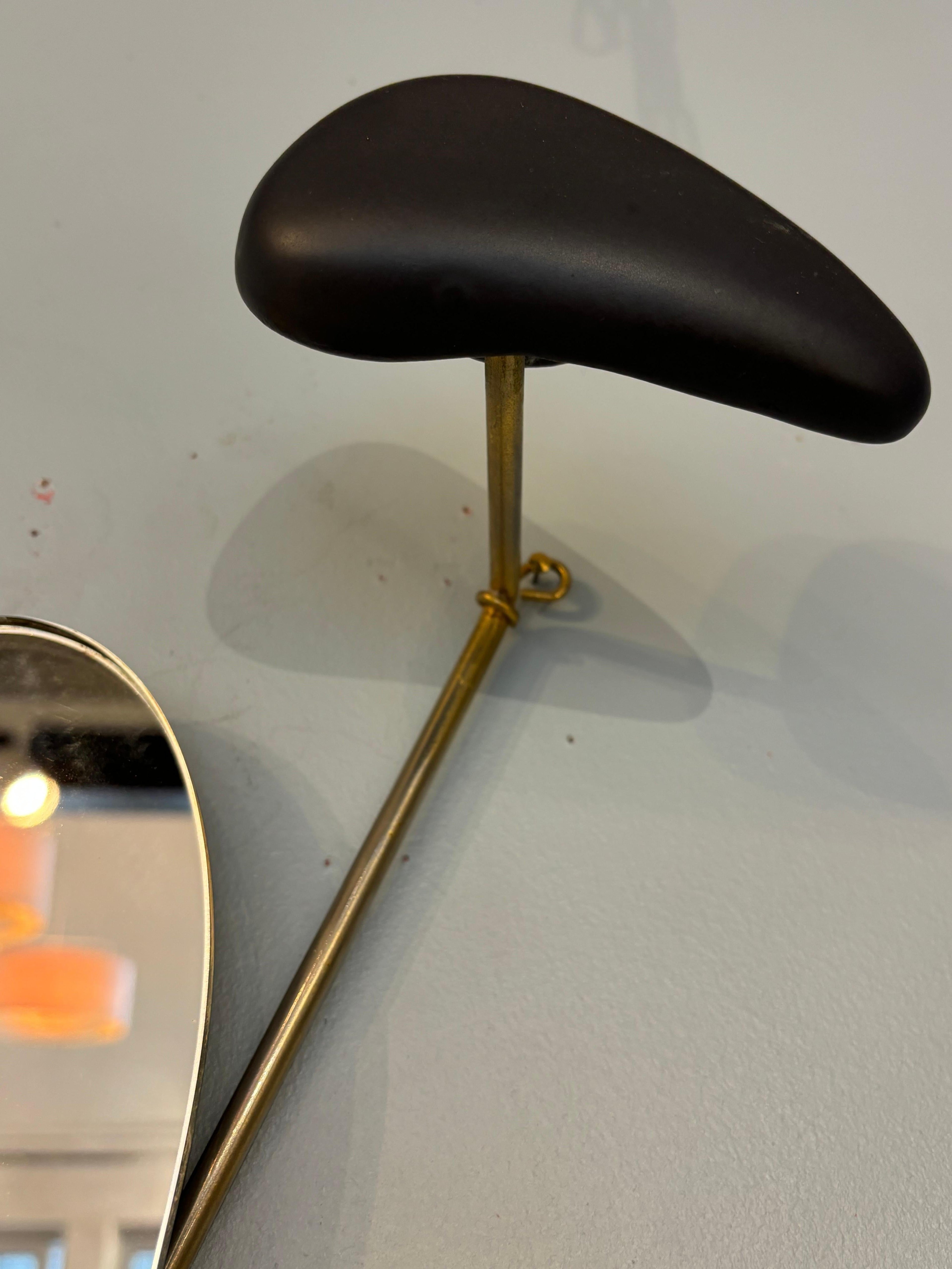 Georges Jouve Black Ceramic Wall Mirror, Designed for Marcel Asselbur