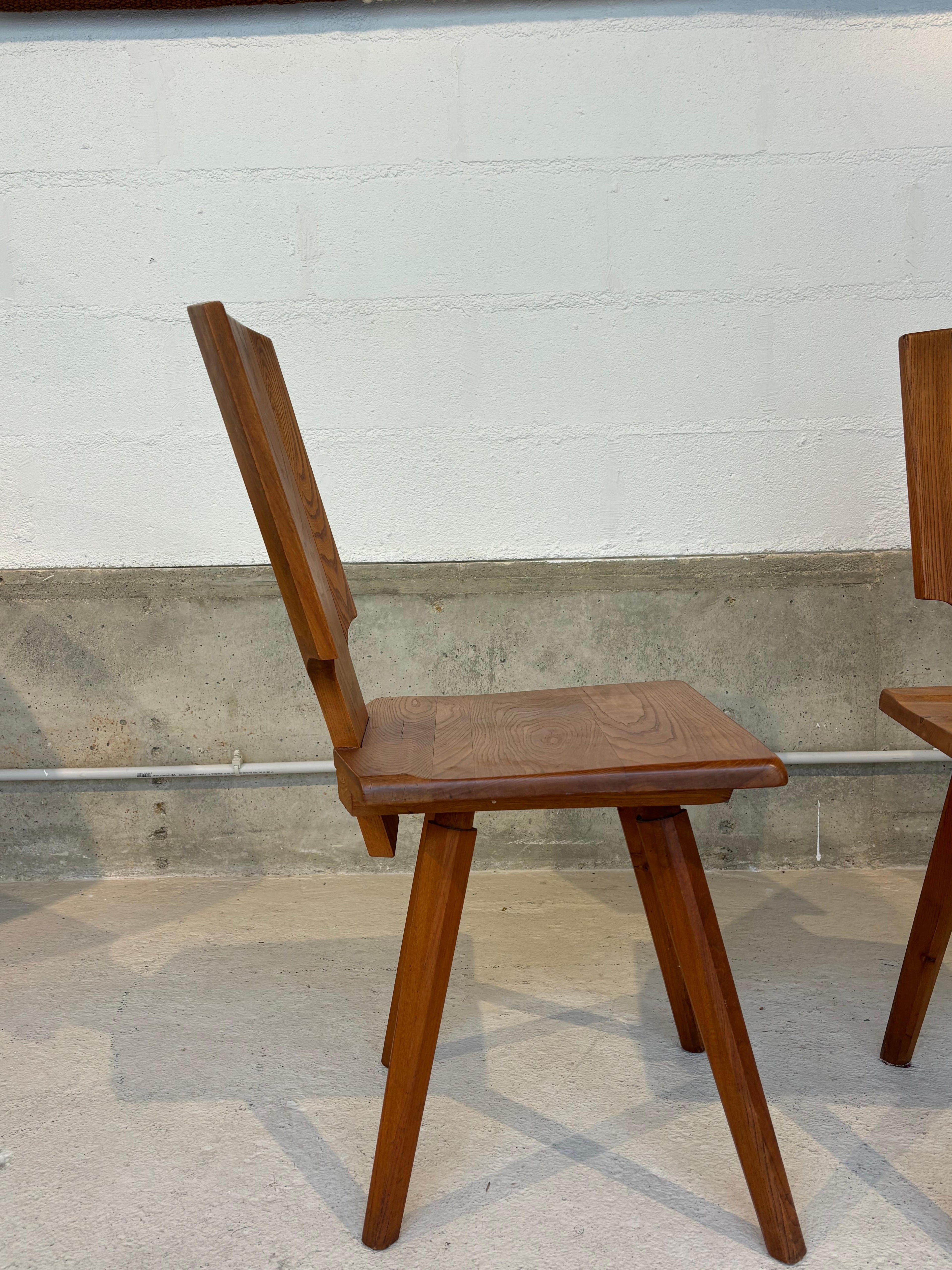 Set of four chairs S28A by Pierre Chapo