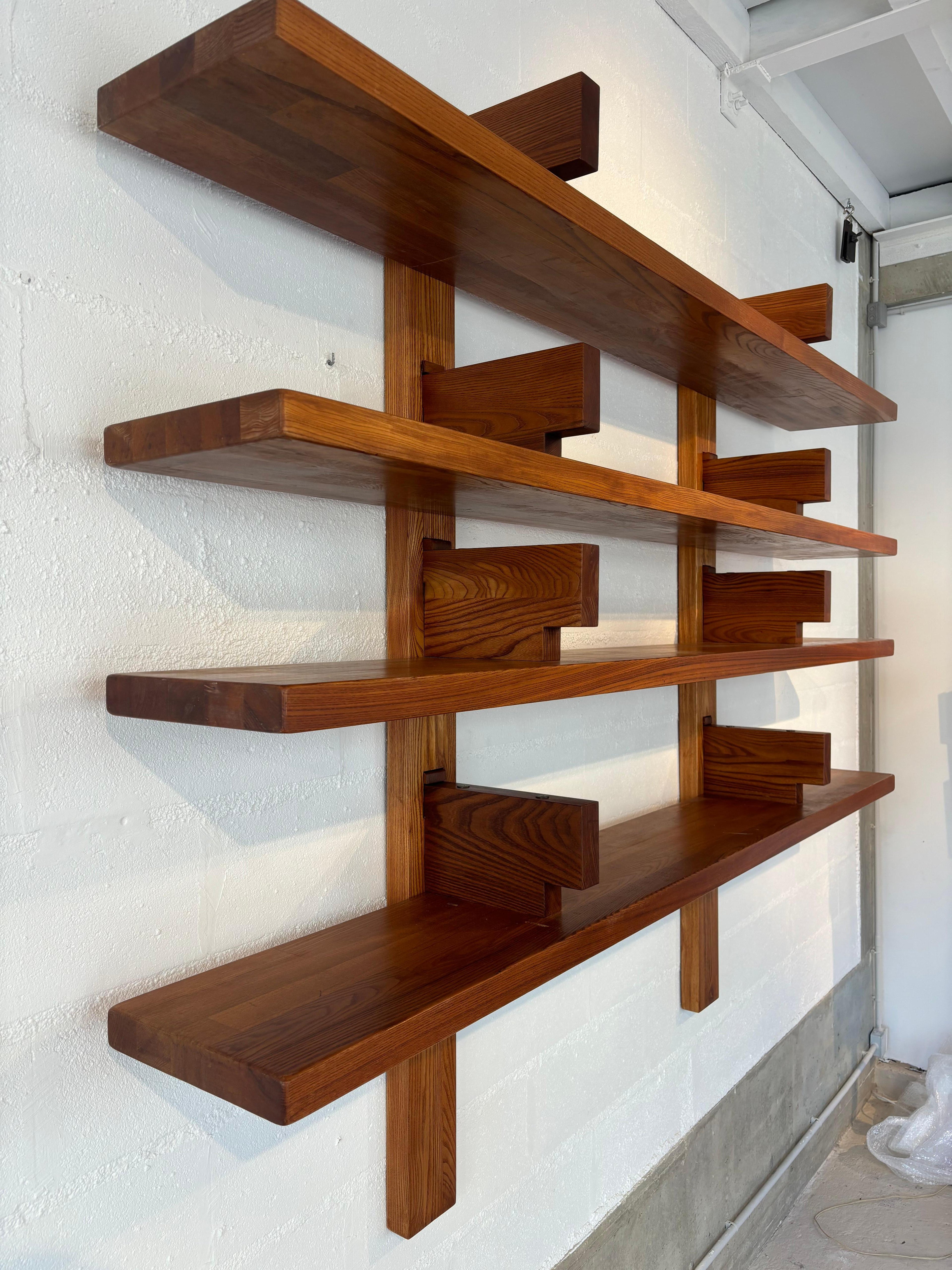B17A bookcase by Pierre Chapo in massive elm