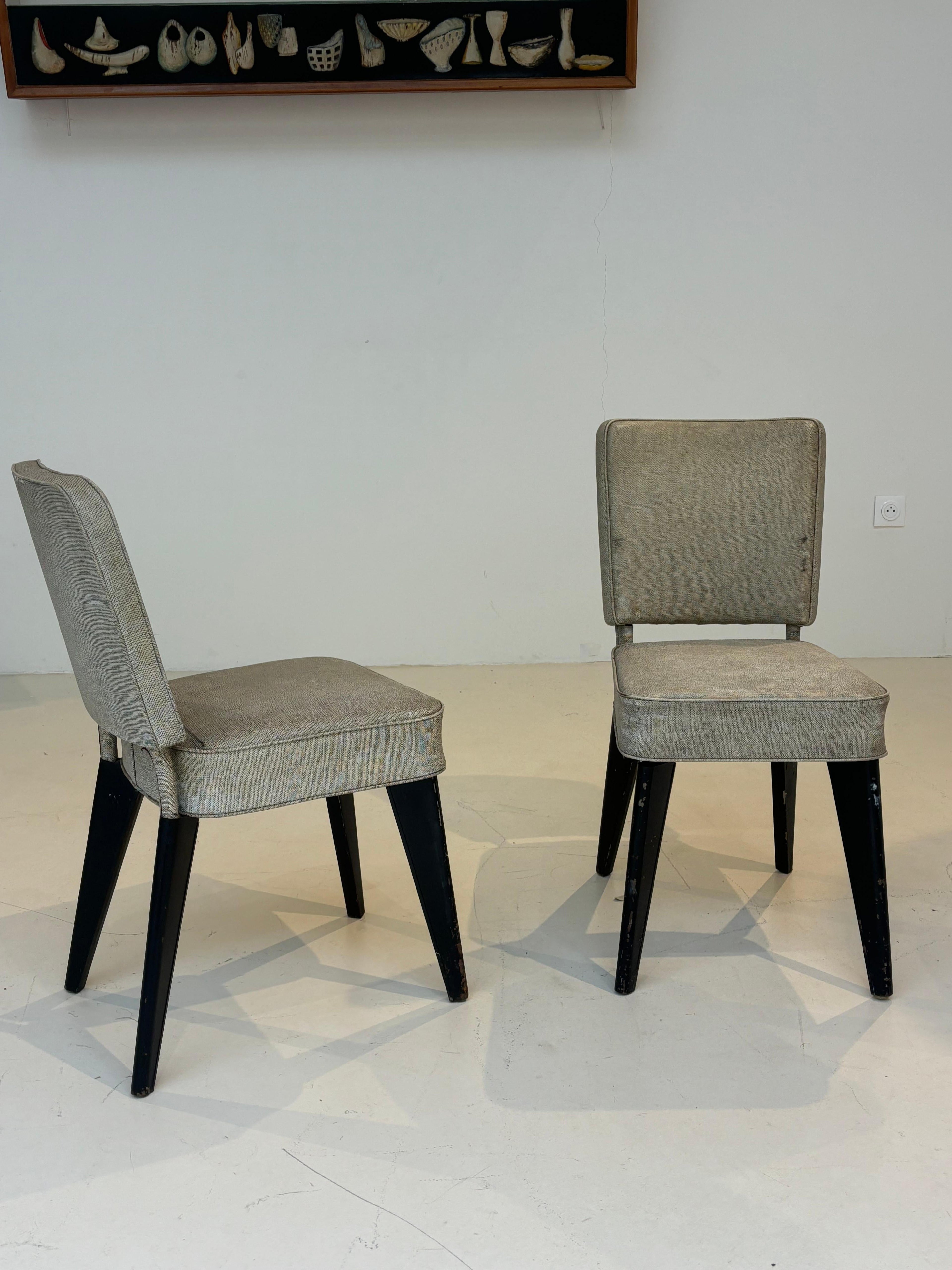 Pair of Chairs by Andre Domin & Marcel Genevriere, Aluminum, 1955