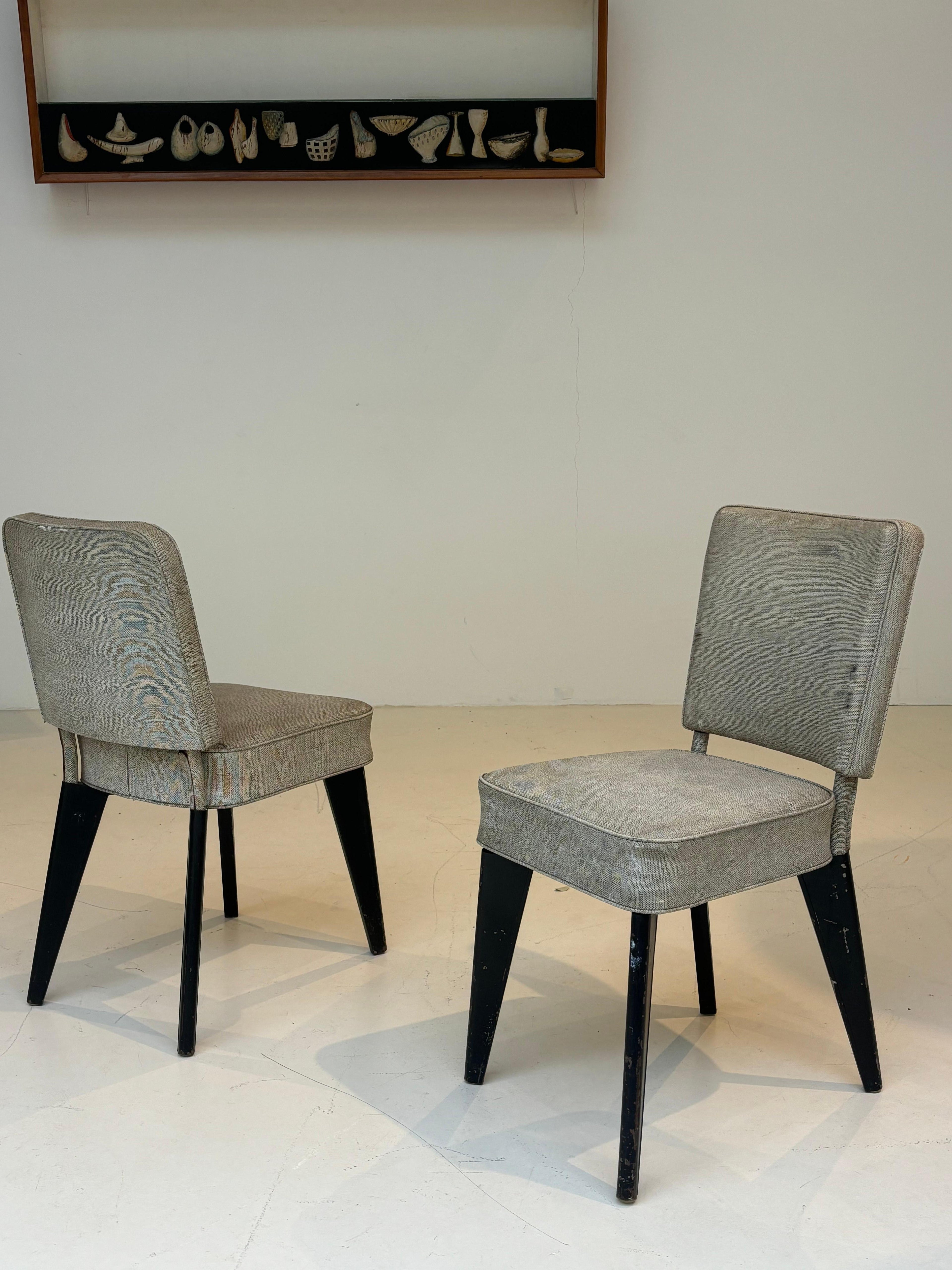 Pair of Chairs by Andre Domin & Marcel Genevriere, Aluminum, 1955