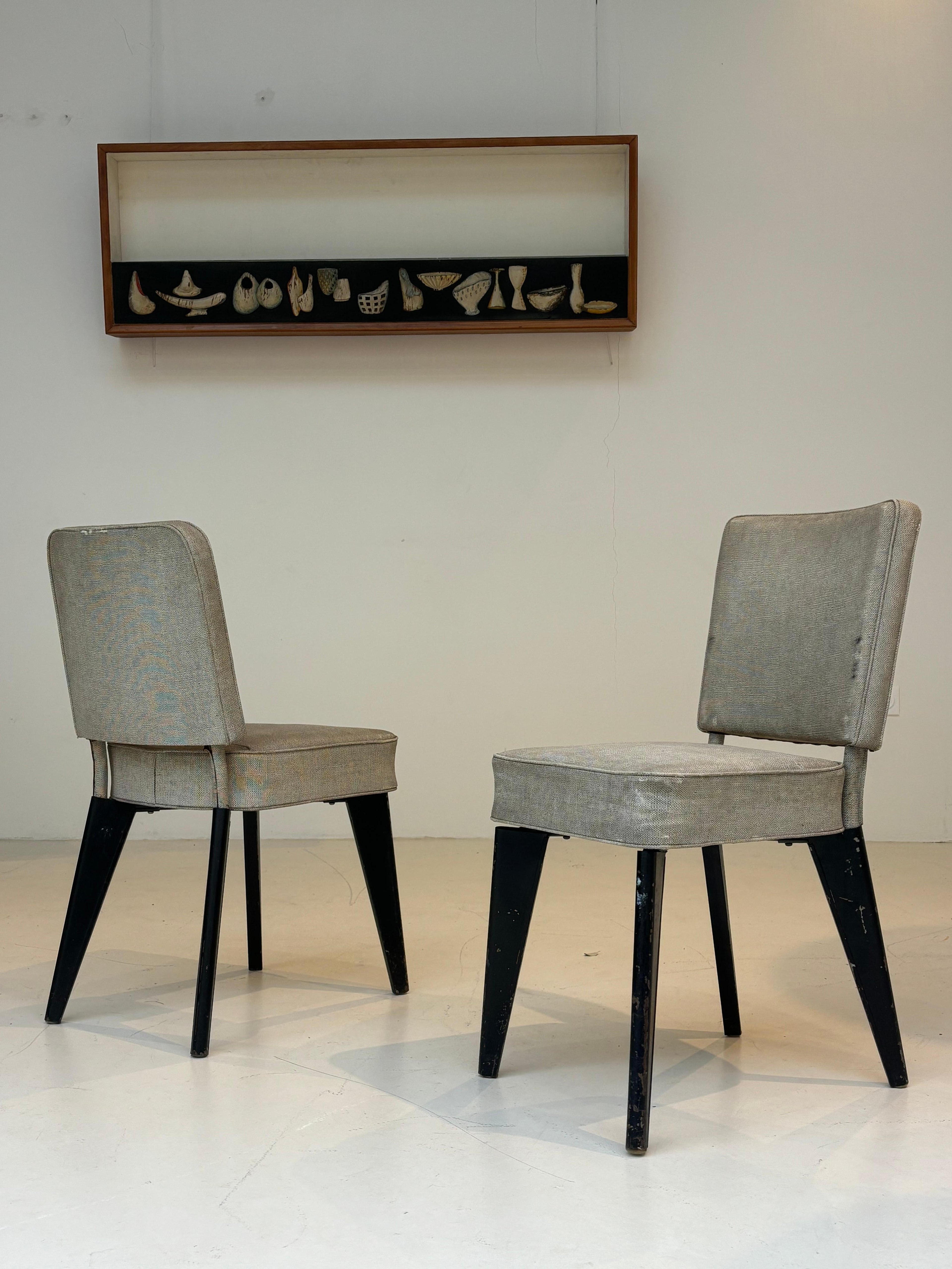 Pair of Chairs by Andre Domin & Marcel Genevriere, Aluminum, 1955