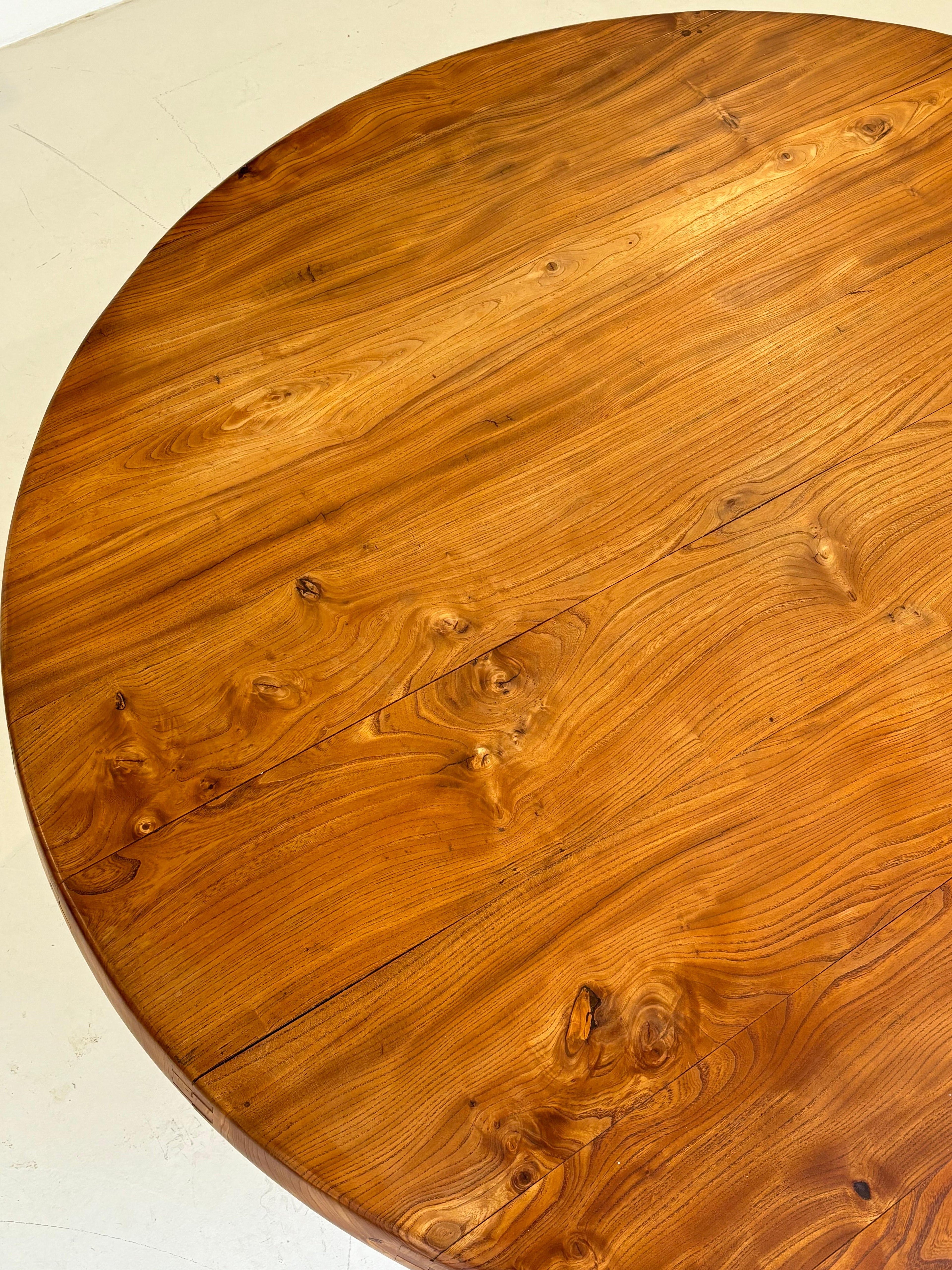 Rare dining table T21E or SFAX by Pierre Chapo 160 cm Diameter