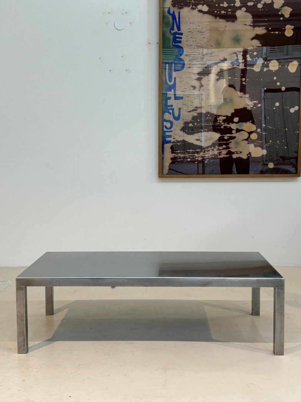 Maria Pergay coffee table in stainless steel for design steel edition