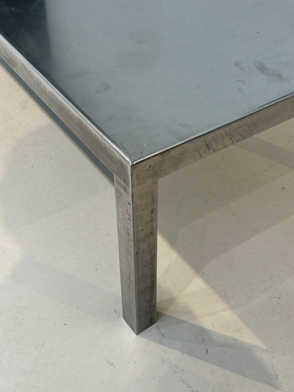 Maria Pergay coffee table in stainless steel for design steel edition