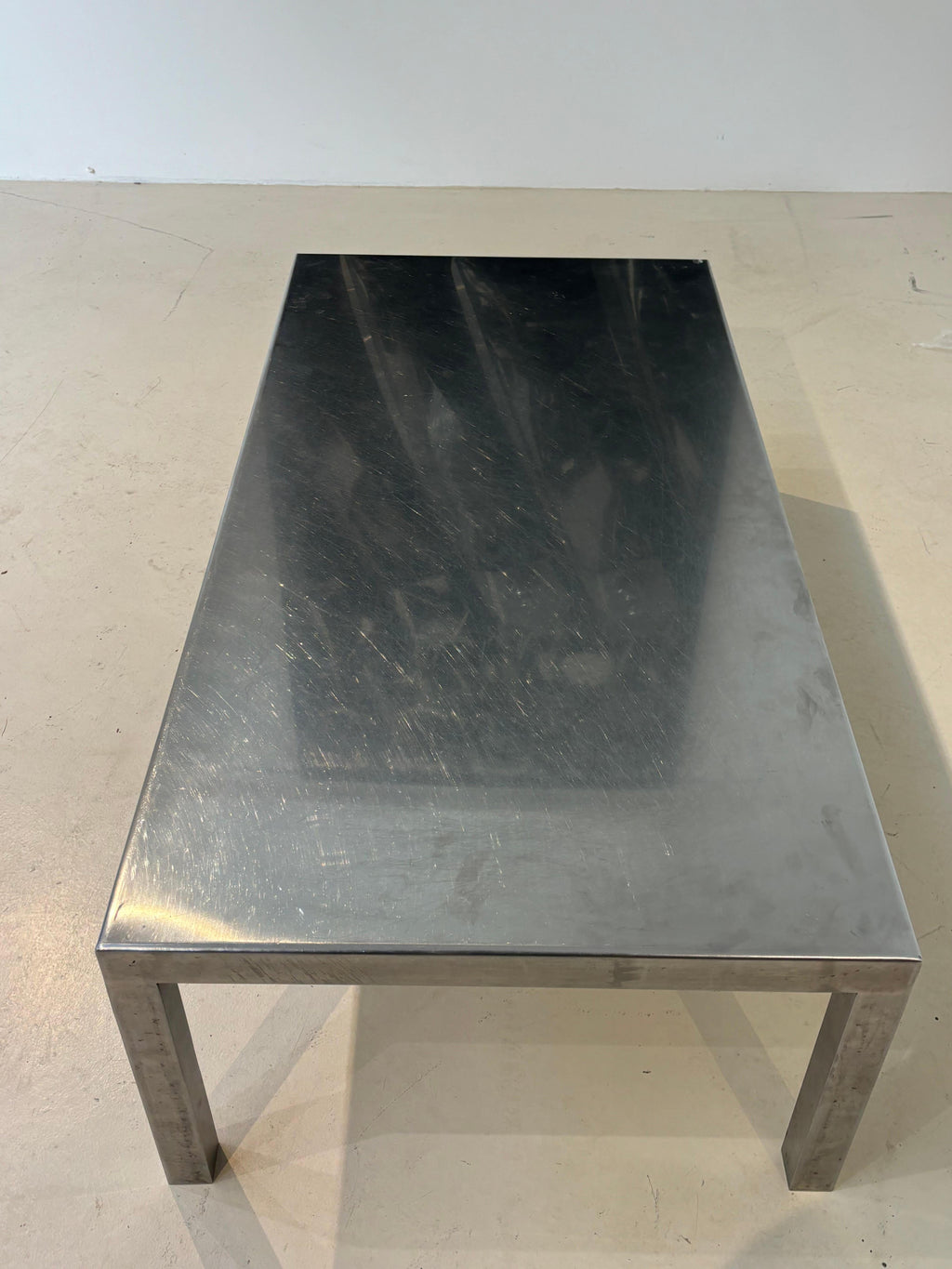 Maria Pergay coffee table in stainless steel for design steel edition