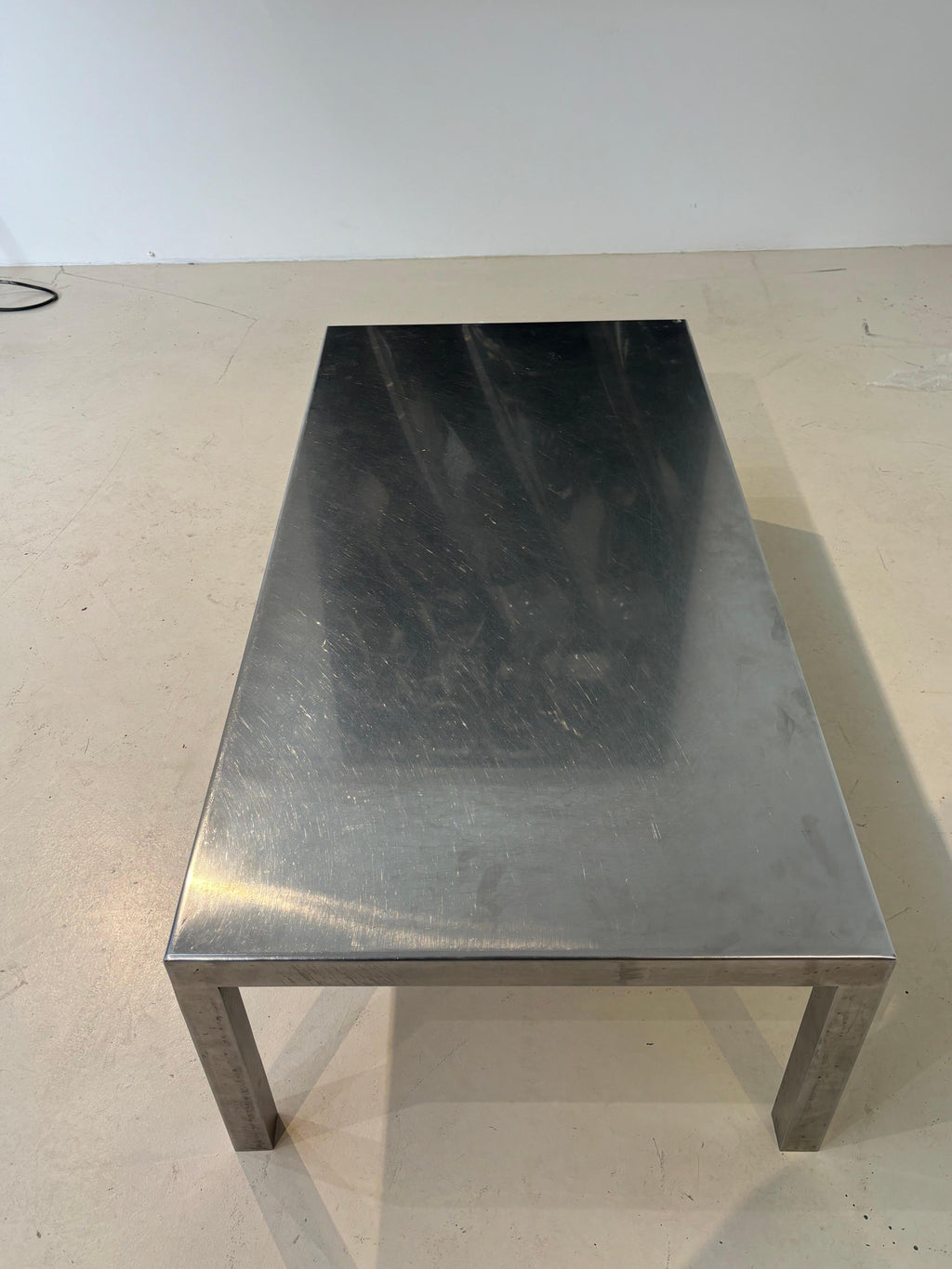 Maria Pergay coffee table in stainless steel for design steel edition