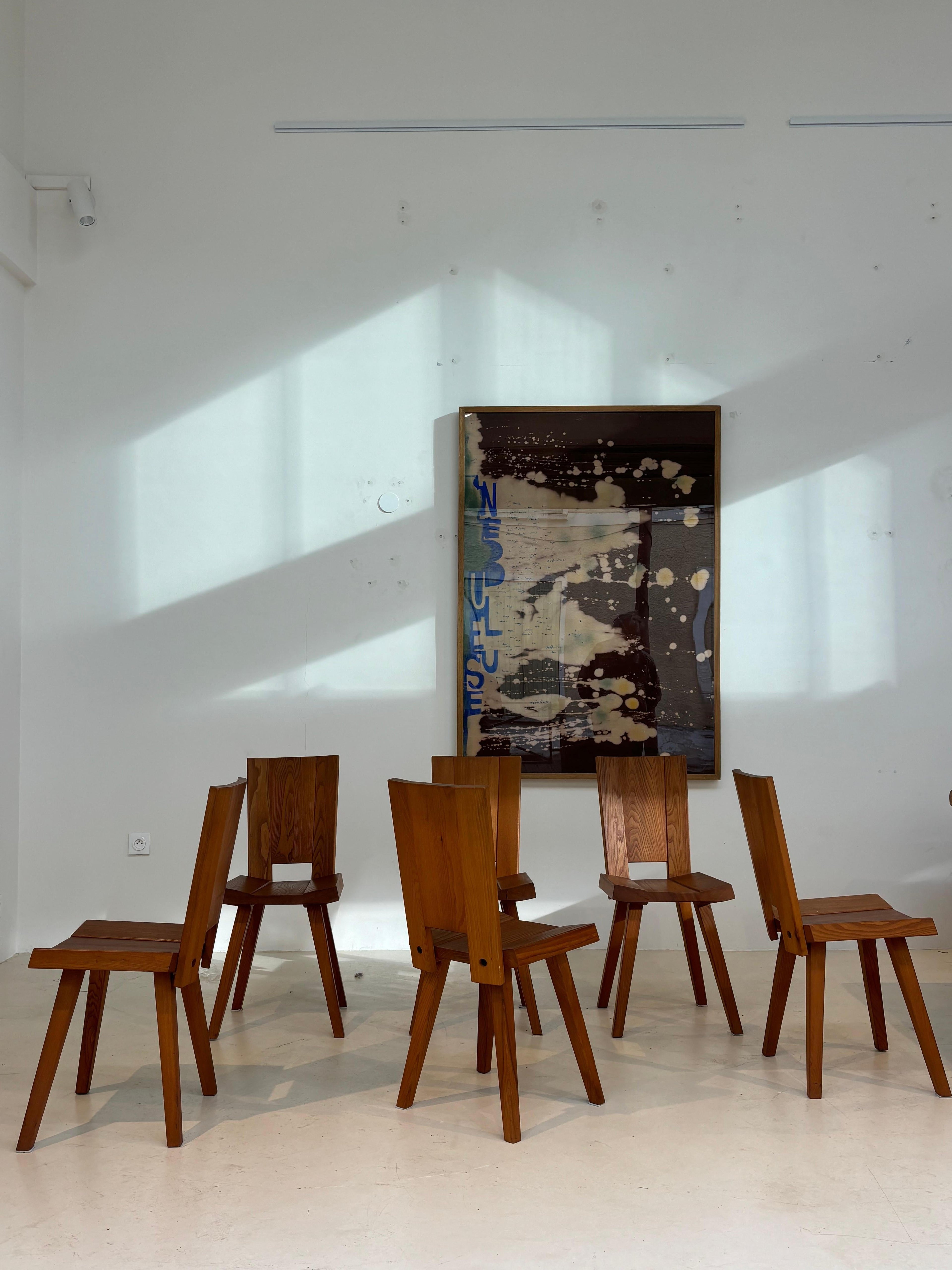 Rare set of 6 chairs by Claude De Moyen