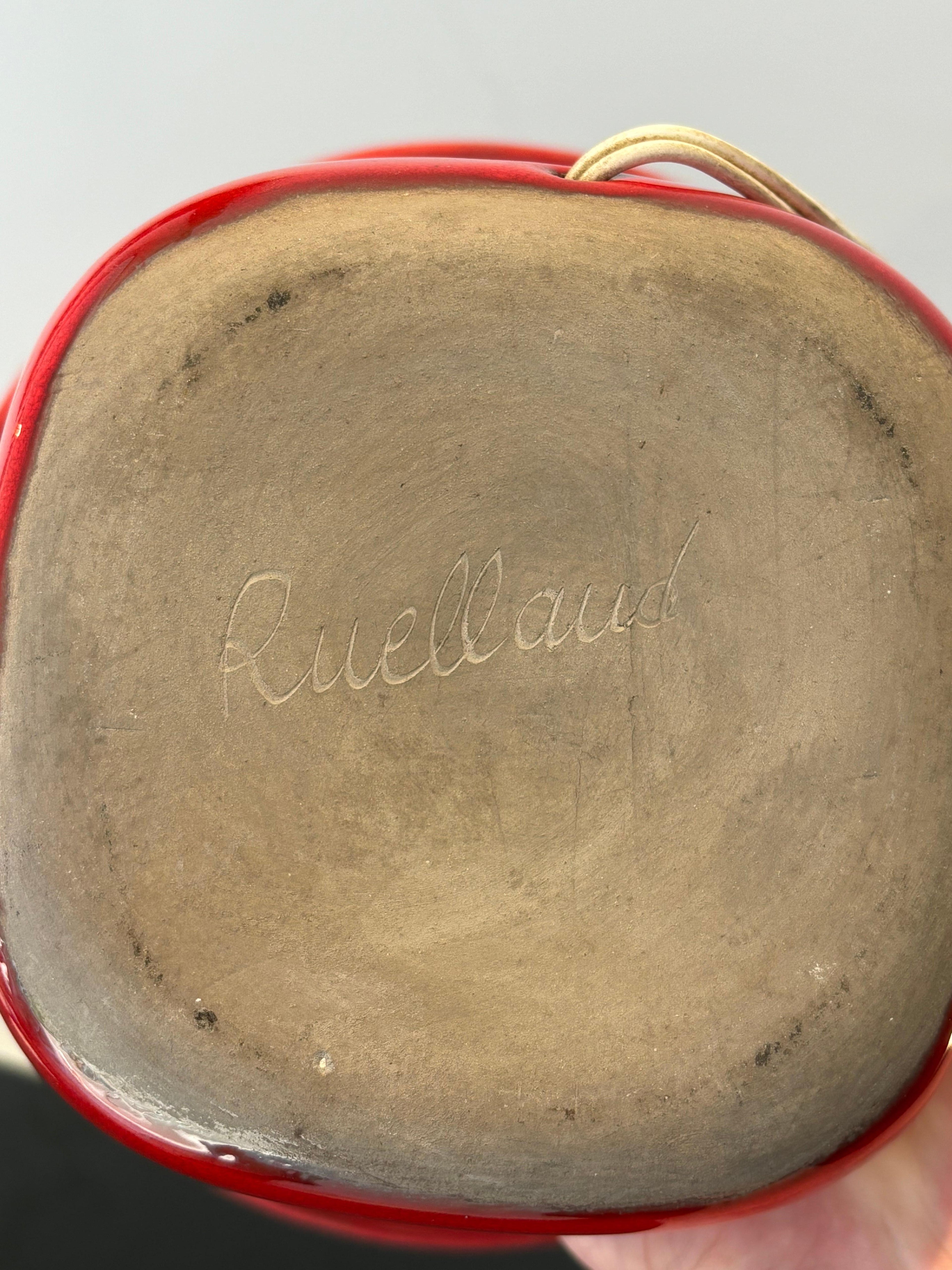Beautiful red Jacques et Dani Ruelland lamp
