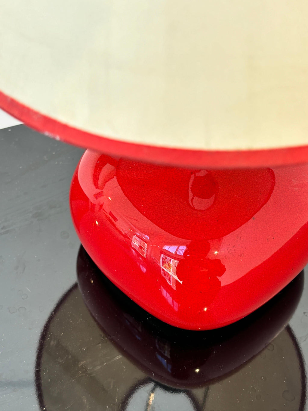 Beautiful red Jacques et Dani Ruelland lamp