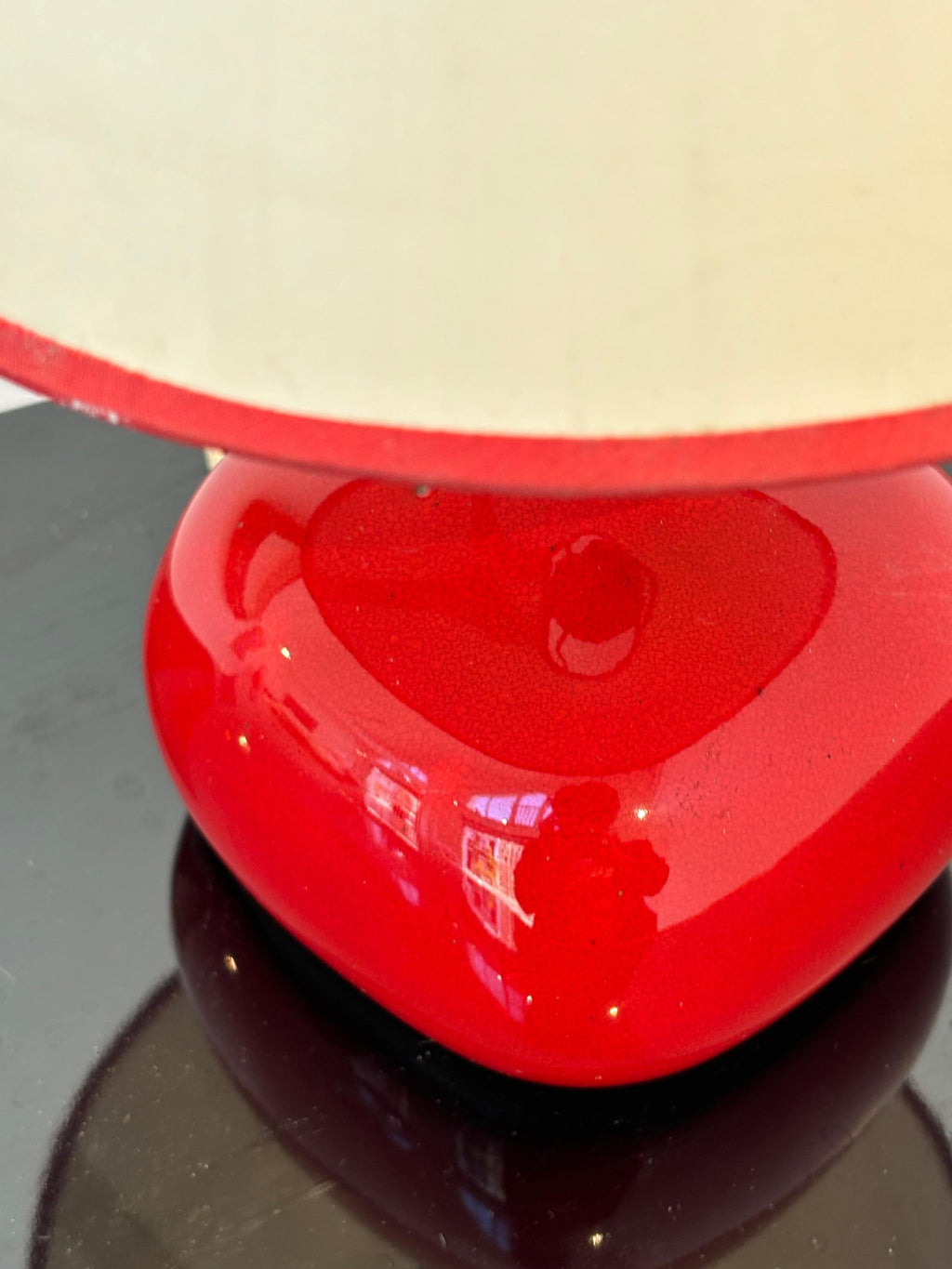 Beautiful red Jacques et Dani Ruelland lamp