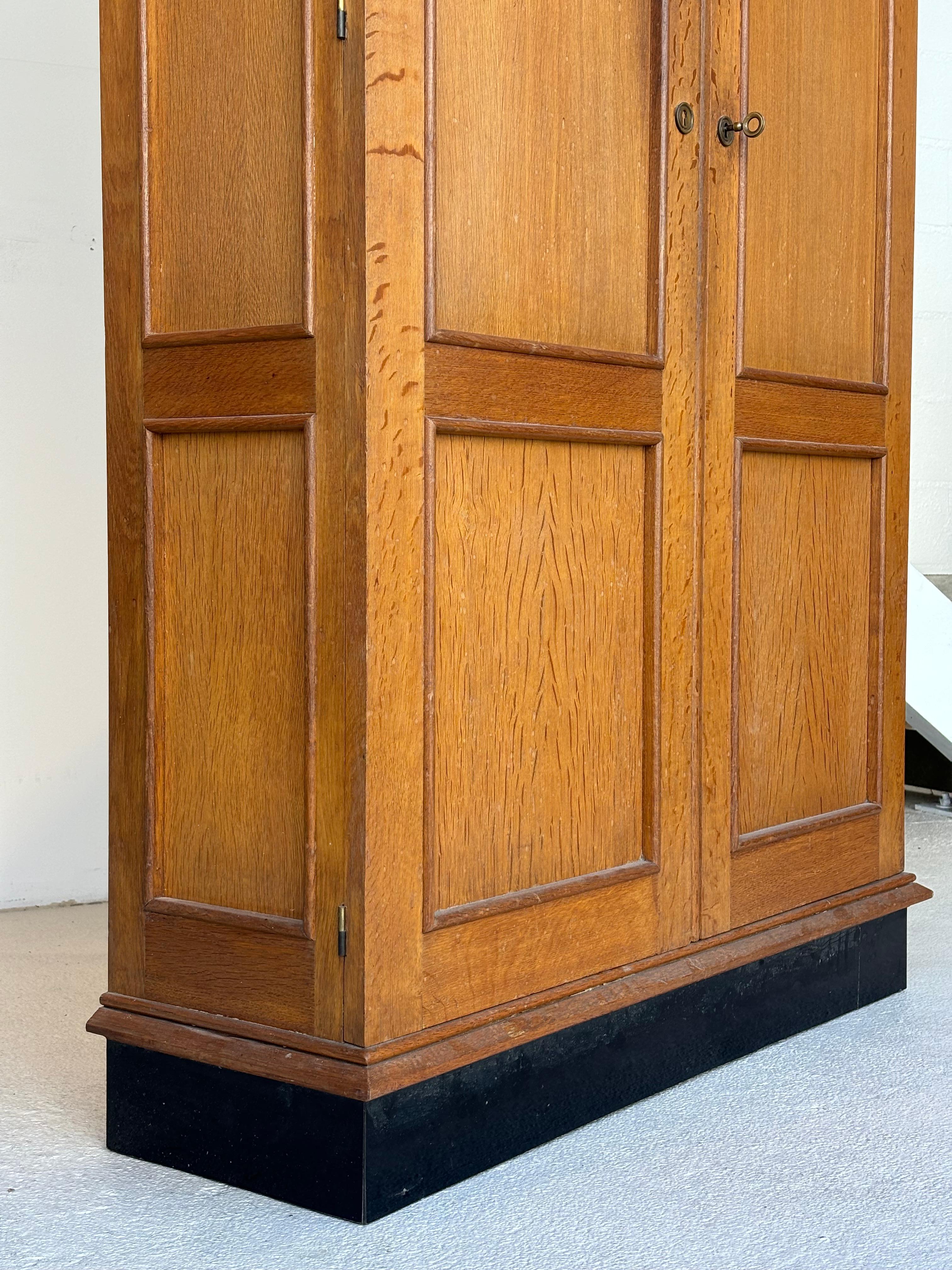 Jacques Adnet wardrobes in oak and formica circa 1950