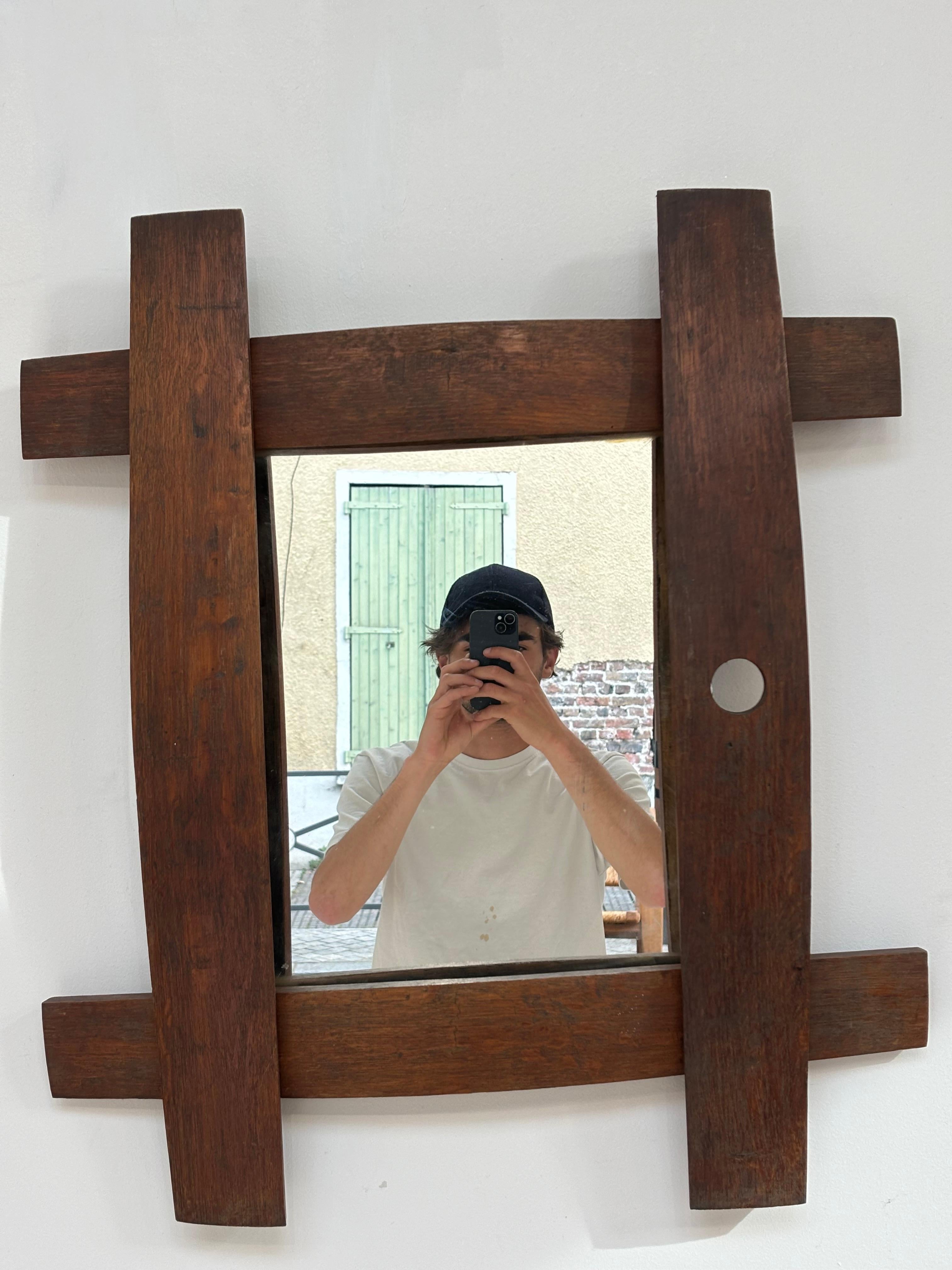 Large Brutalist french mirror circa 1960