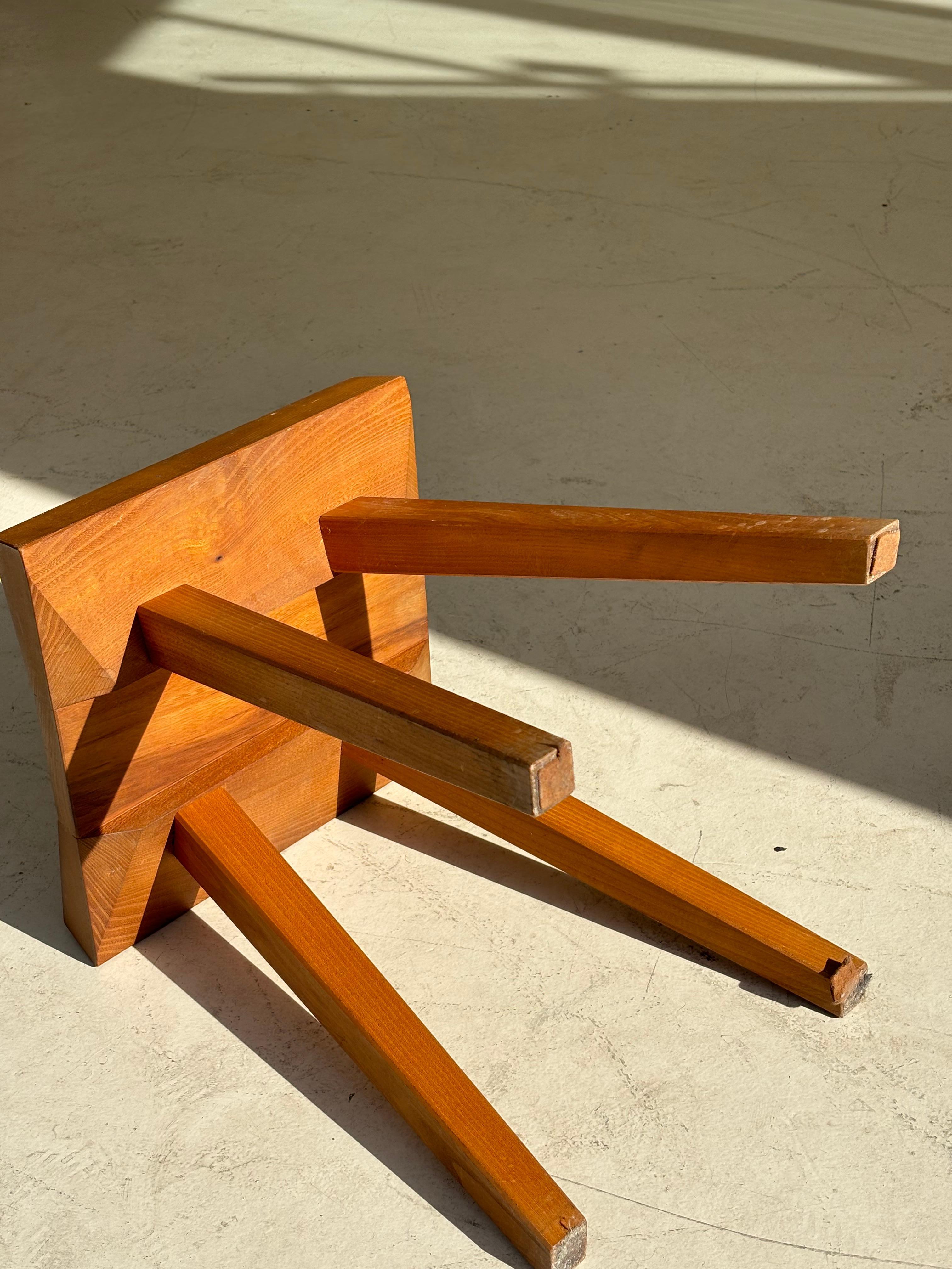 Stool by Claude De Moyen in elm