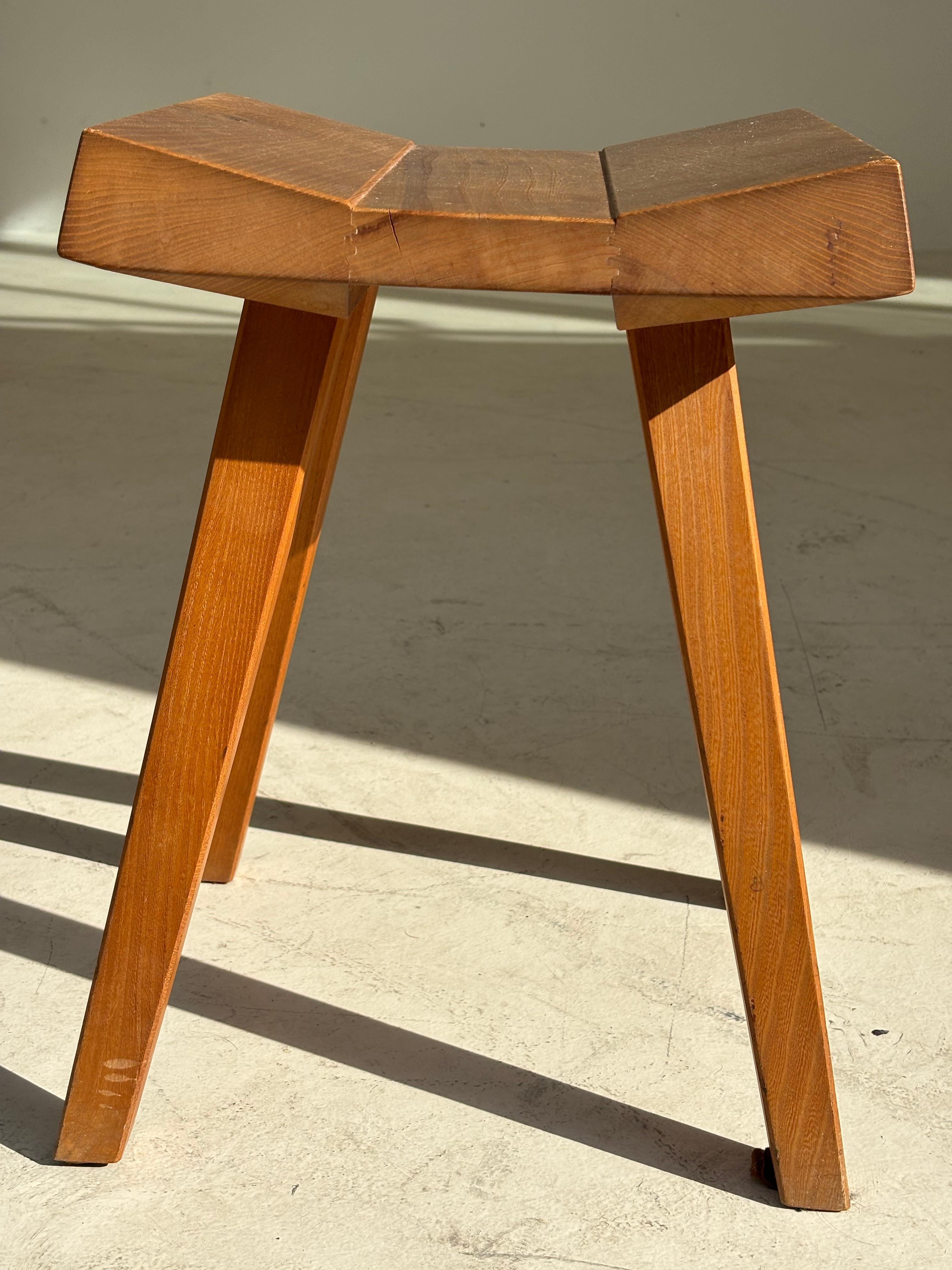 Stool by Claude De Moyen in elm