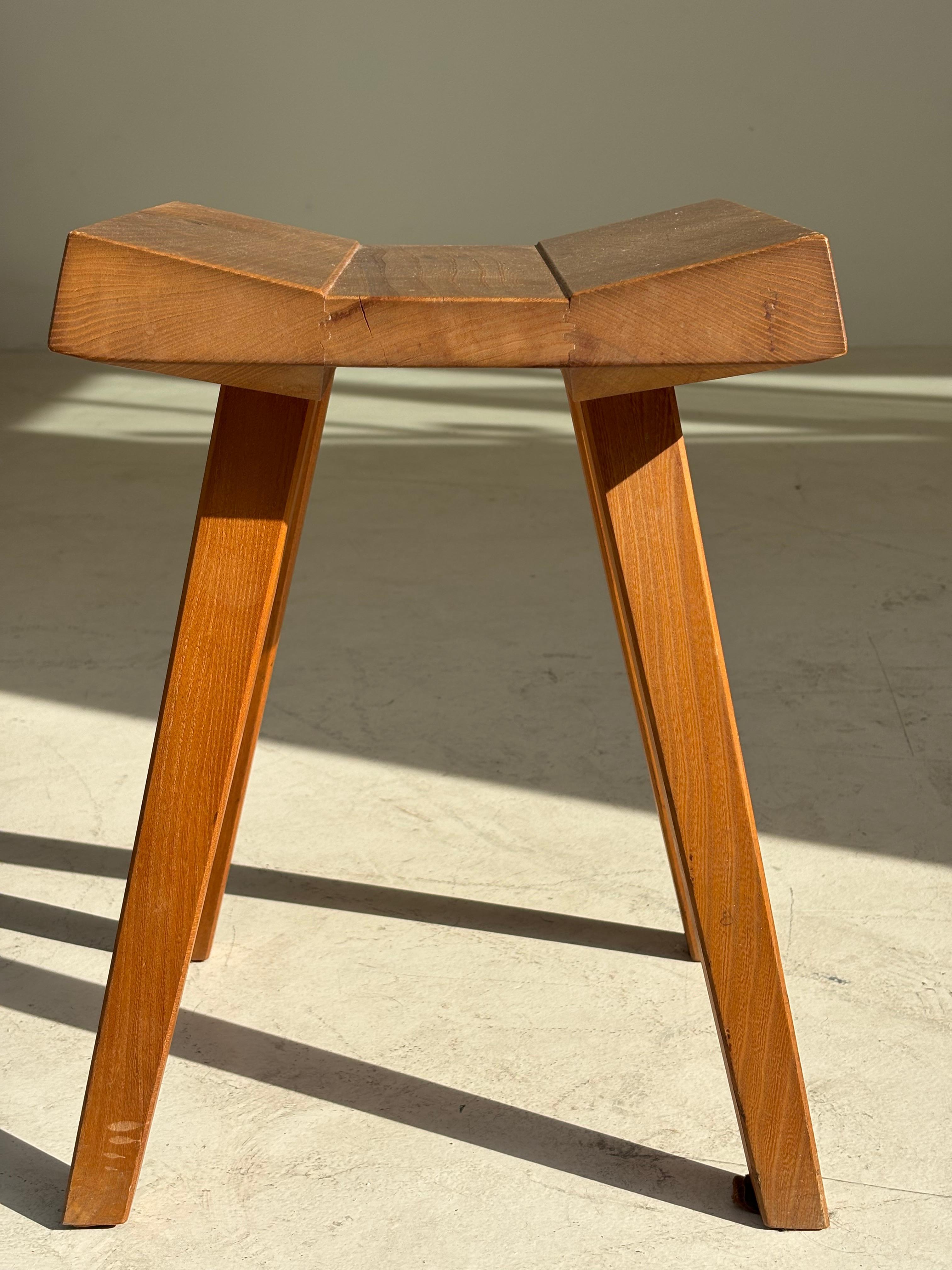 Stool by Claude De Moyen in elm