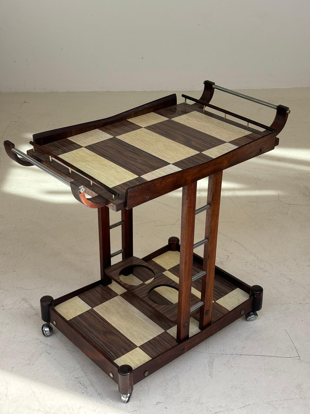 Serving table by Novo Rumo, Brasil, 1960 in métal, plexiglas and imbuia