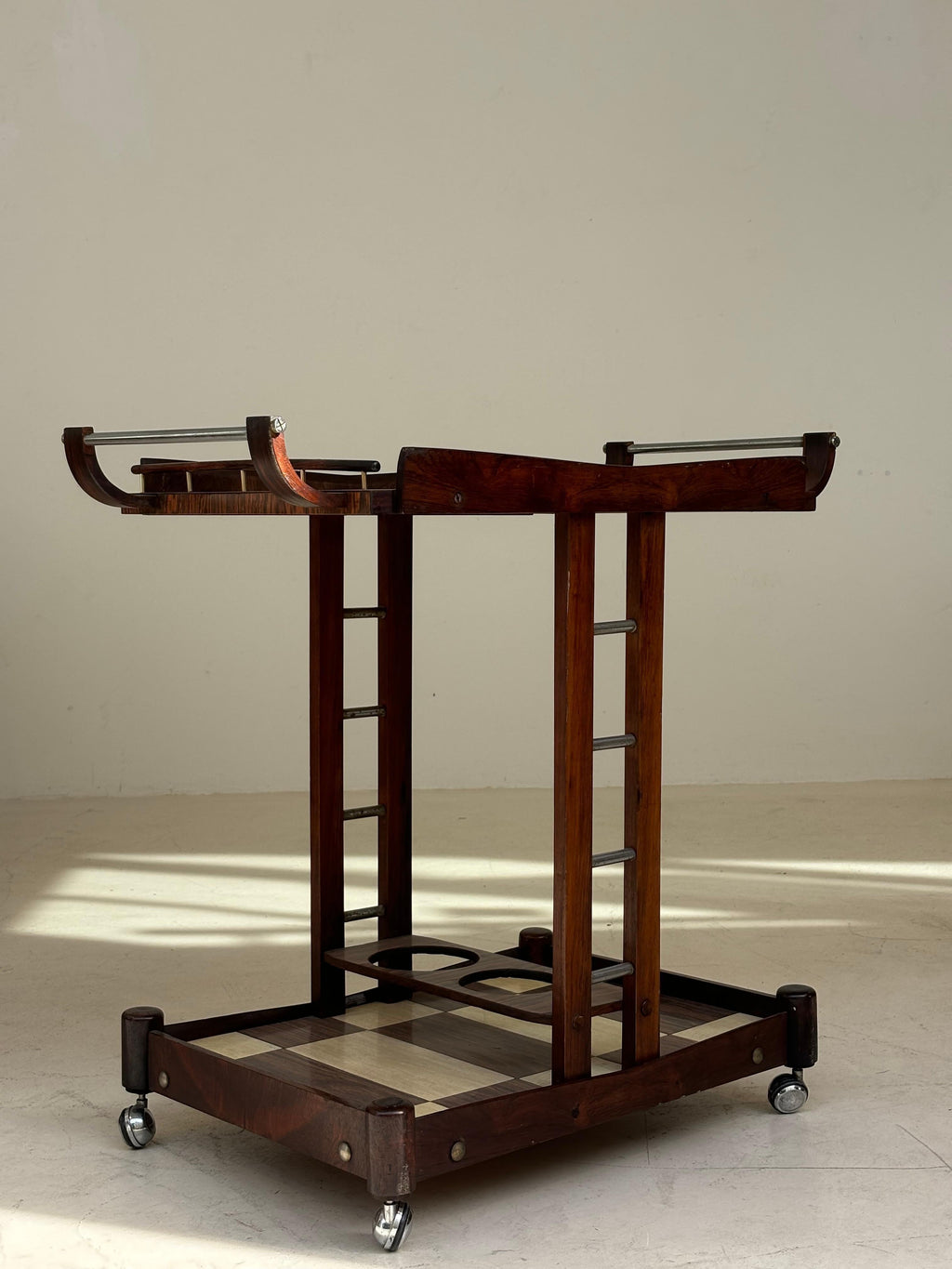 Serving table by Novo Rumo, Brasil, 1960 in métal, plexiglas and imbuia