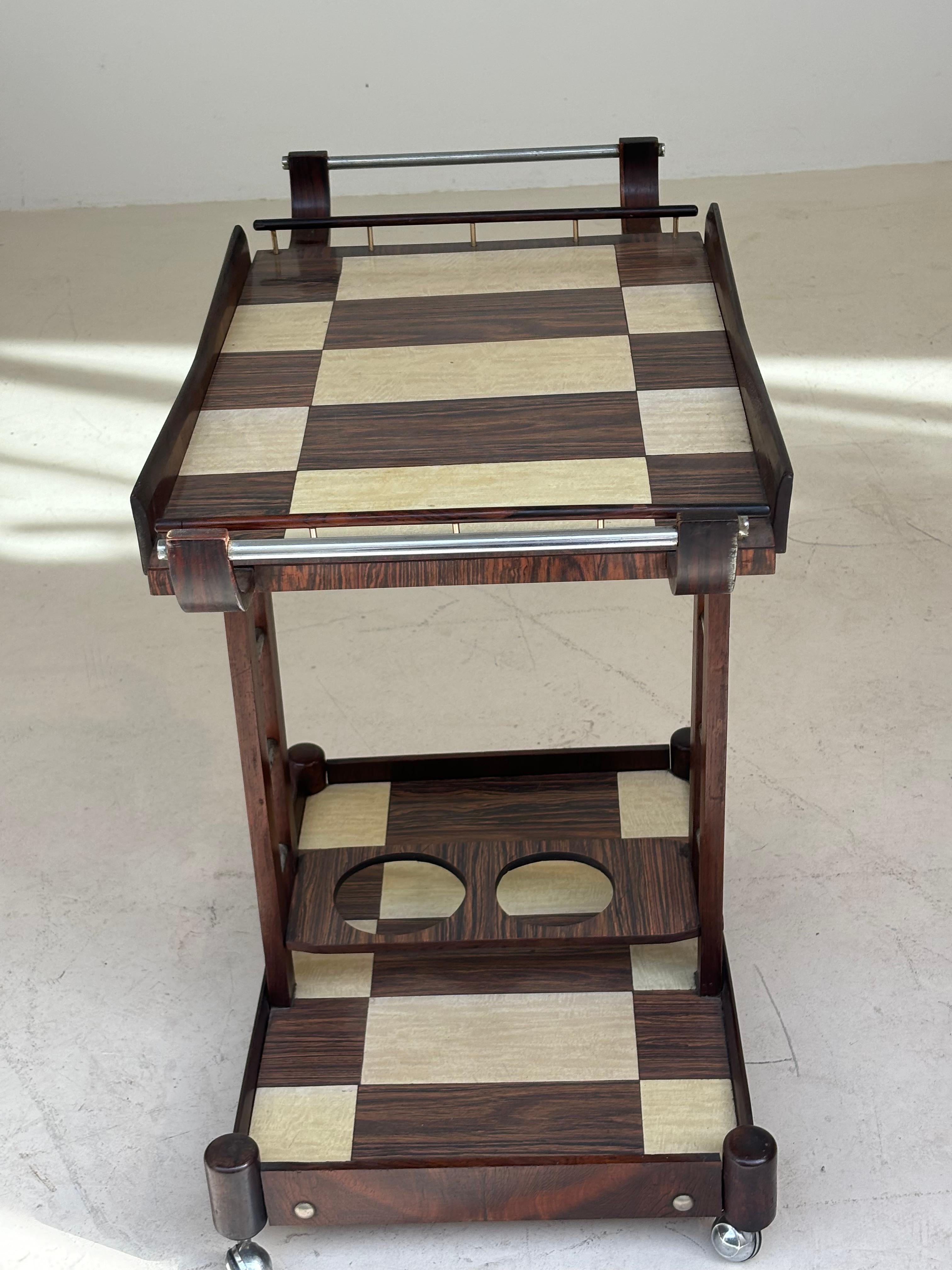 Serving table by Novo Rumo, Brasil, 1960 in métal, plexiglas and imbuia