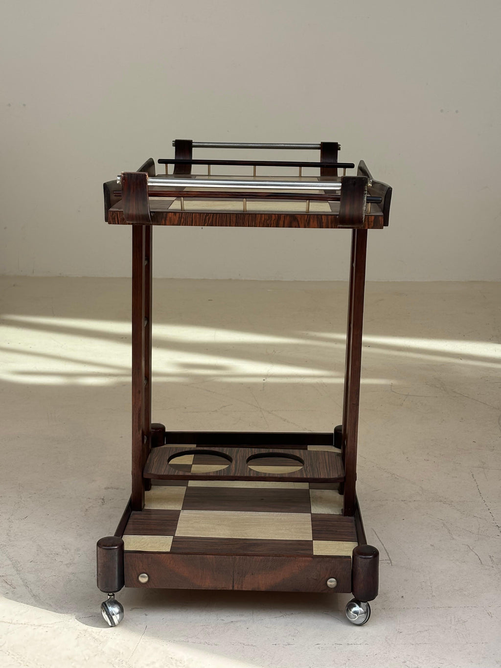 Serving table by Novo Rumo, Brasil, 1960 in métal, plexiglas and imbuia