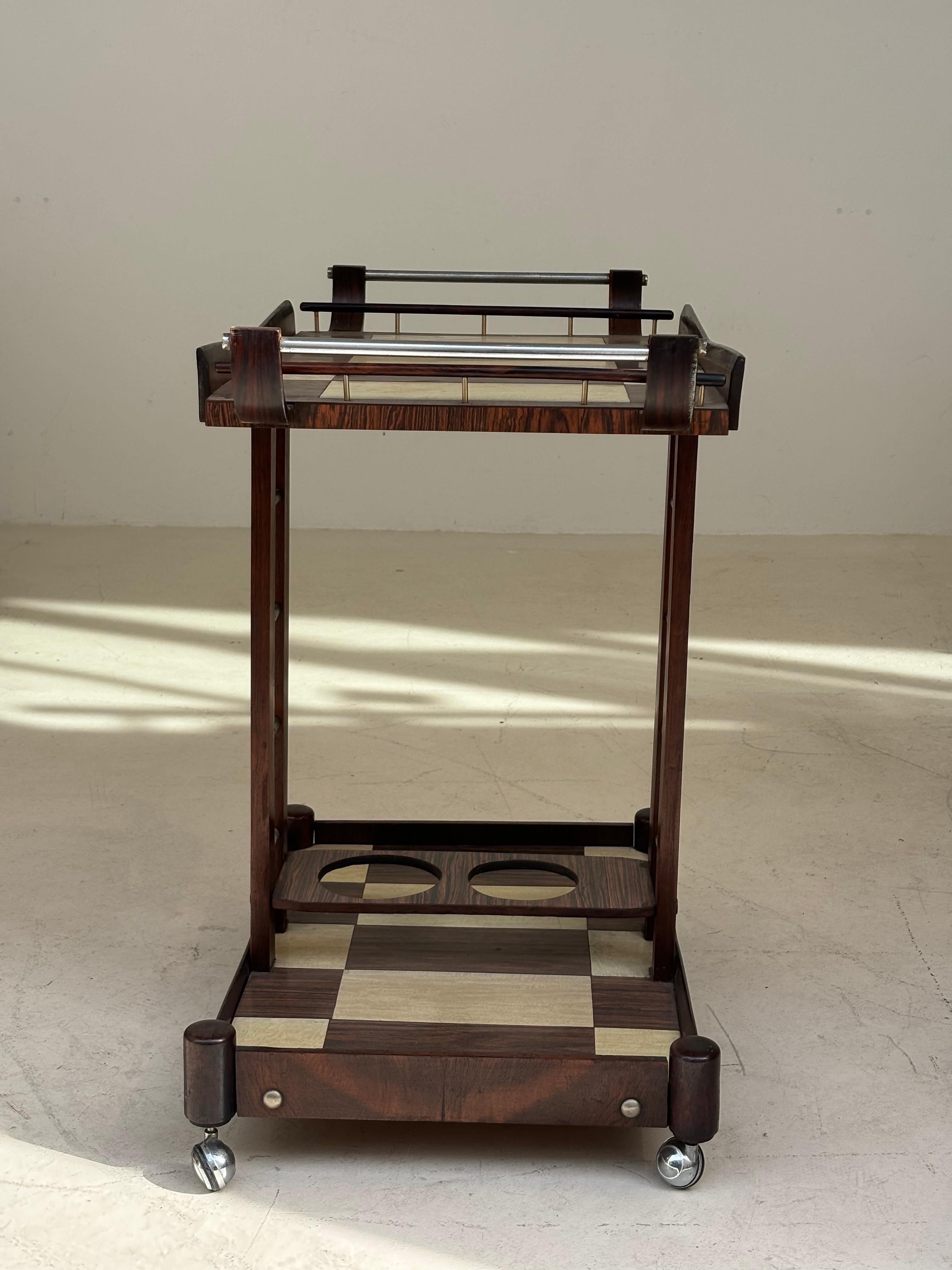 Serving table by Novo Rumo, Brasil, 1960 in métal, plexiglas and imbuia