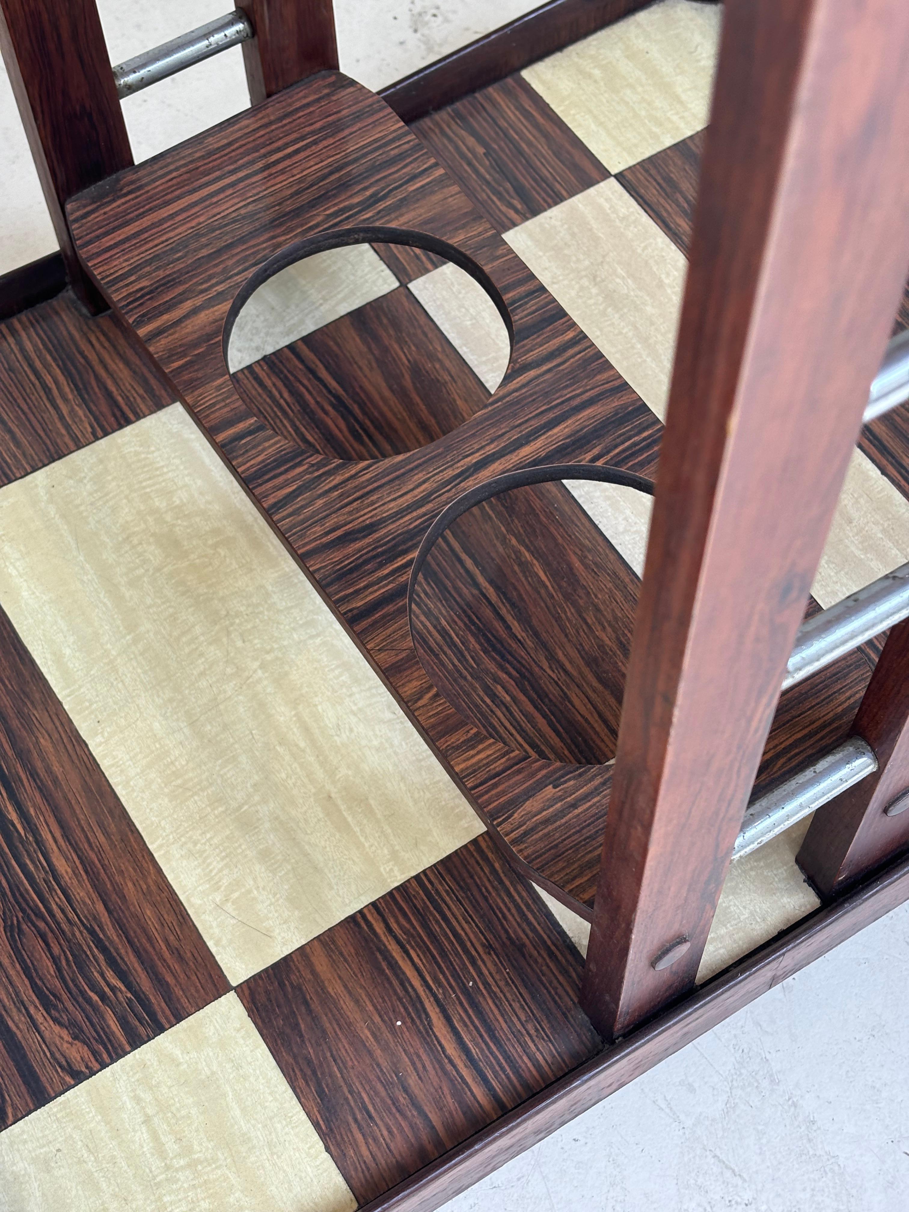 Serving table by Novo Rumo, Brasil, 1960 in métal, plexiglas and imbuia