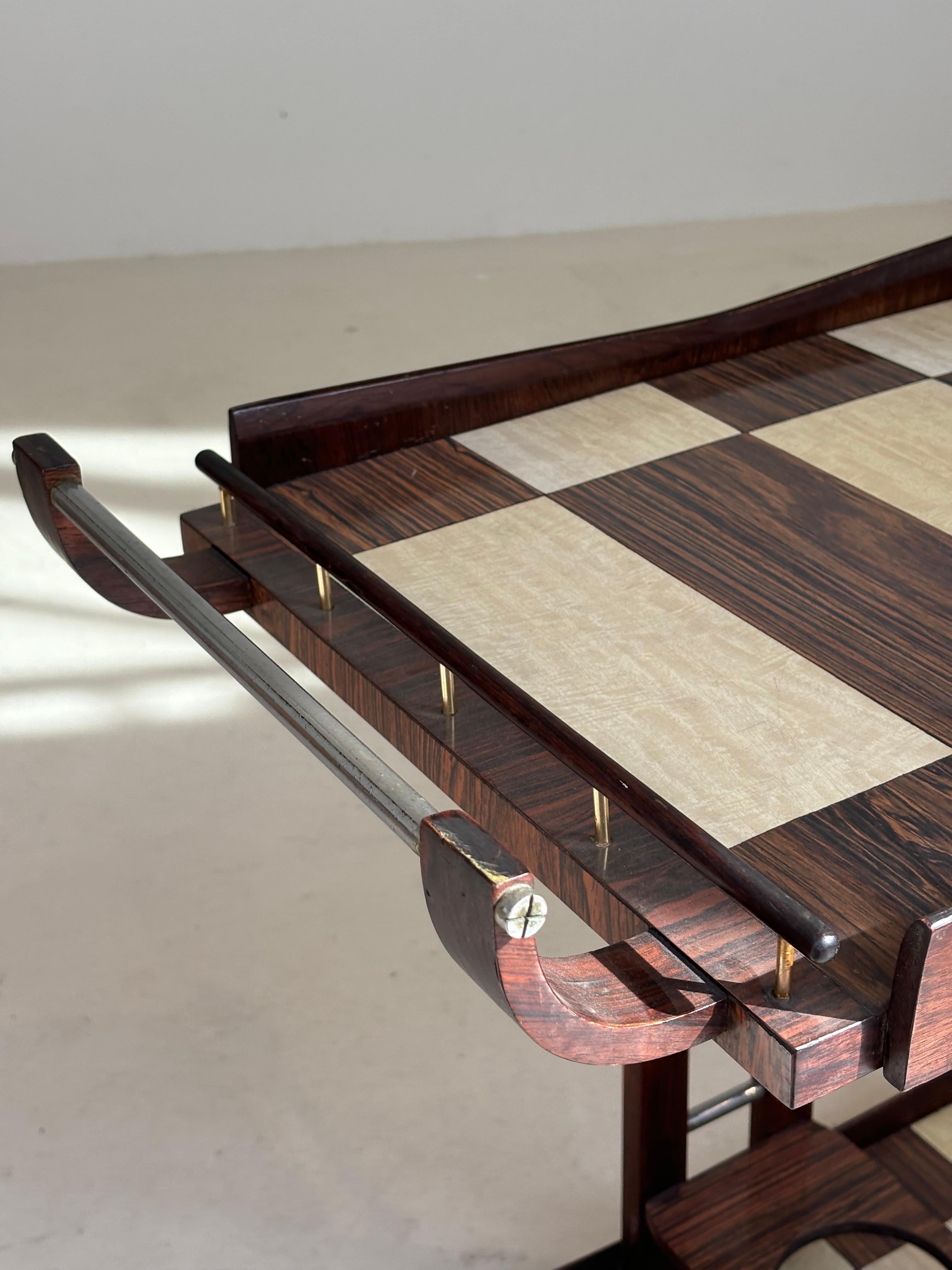 Serving table by Novo Rumo, Brasil, 1960 in métal, plexiglas and imbuia