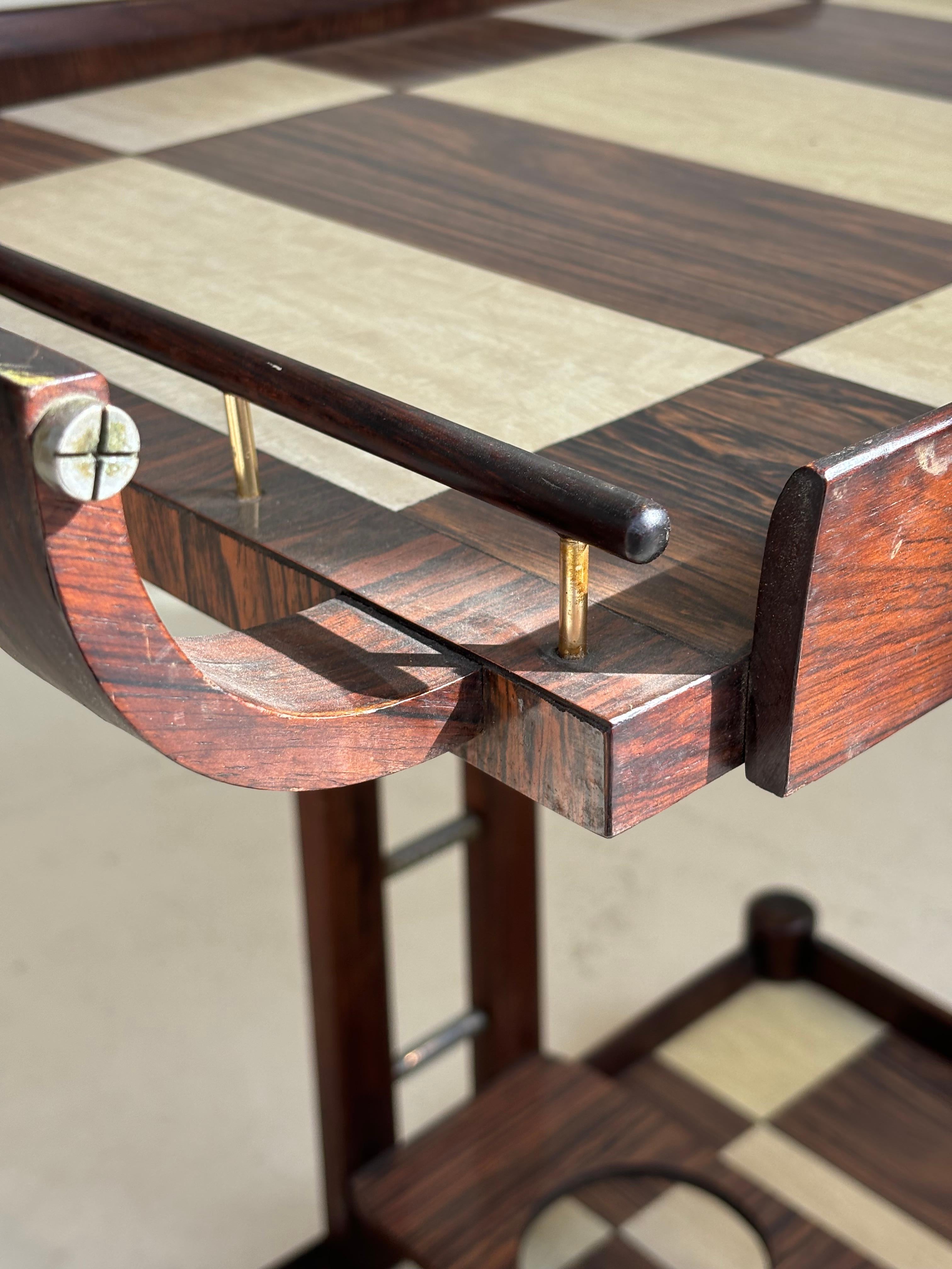 Serving table by Novo Rumo, Brasil, 1960 in métal, plexiglas and imbuia