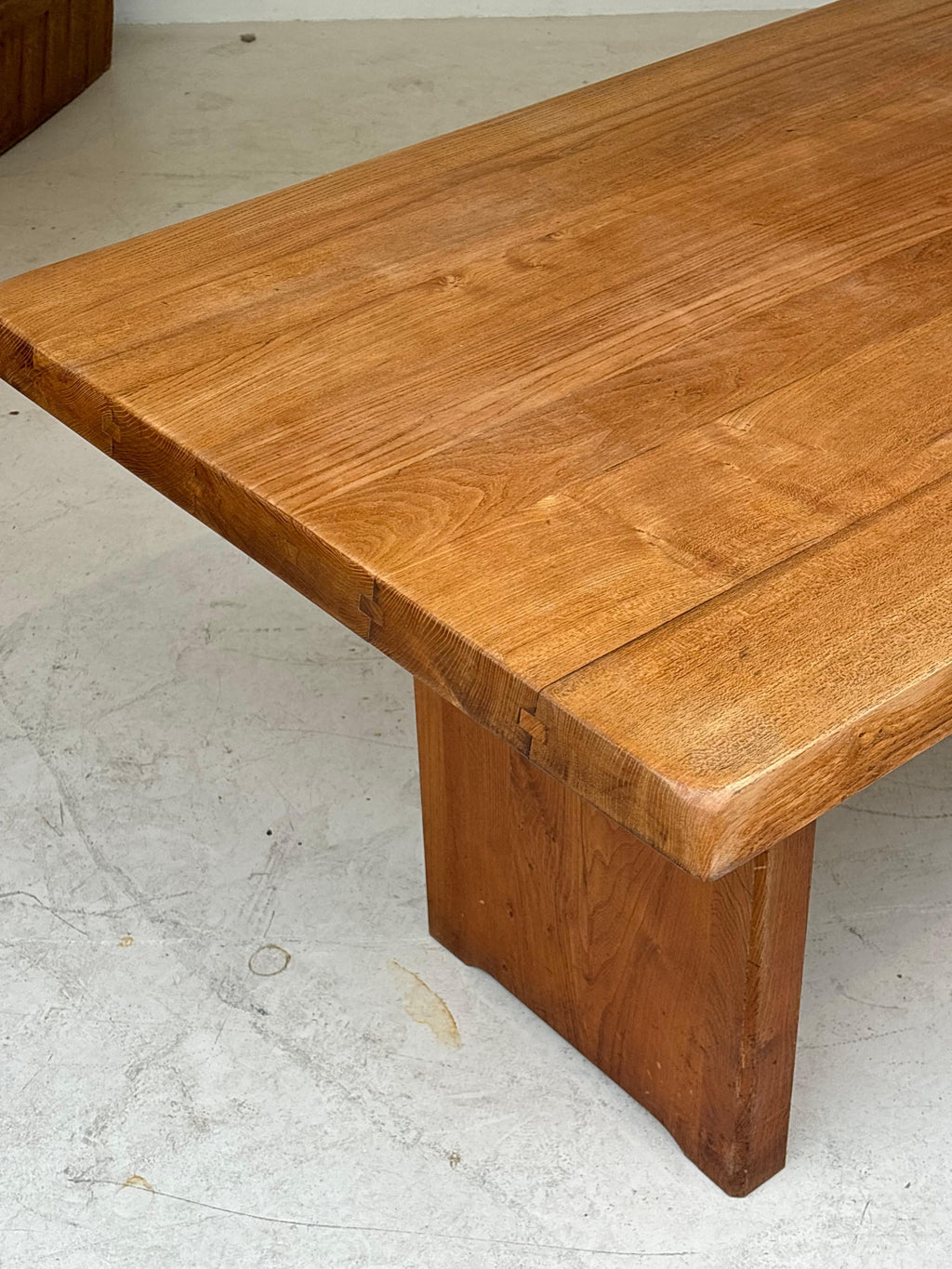 Dining table T14 D by Pierre Chapo, circa 1964 in massive elm.