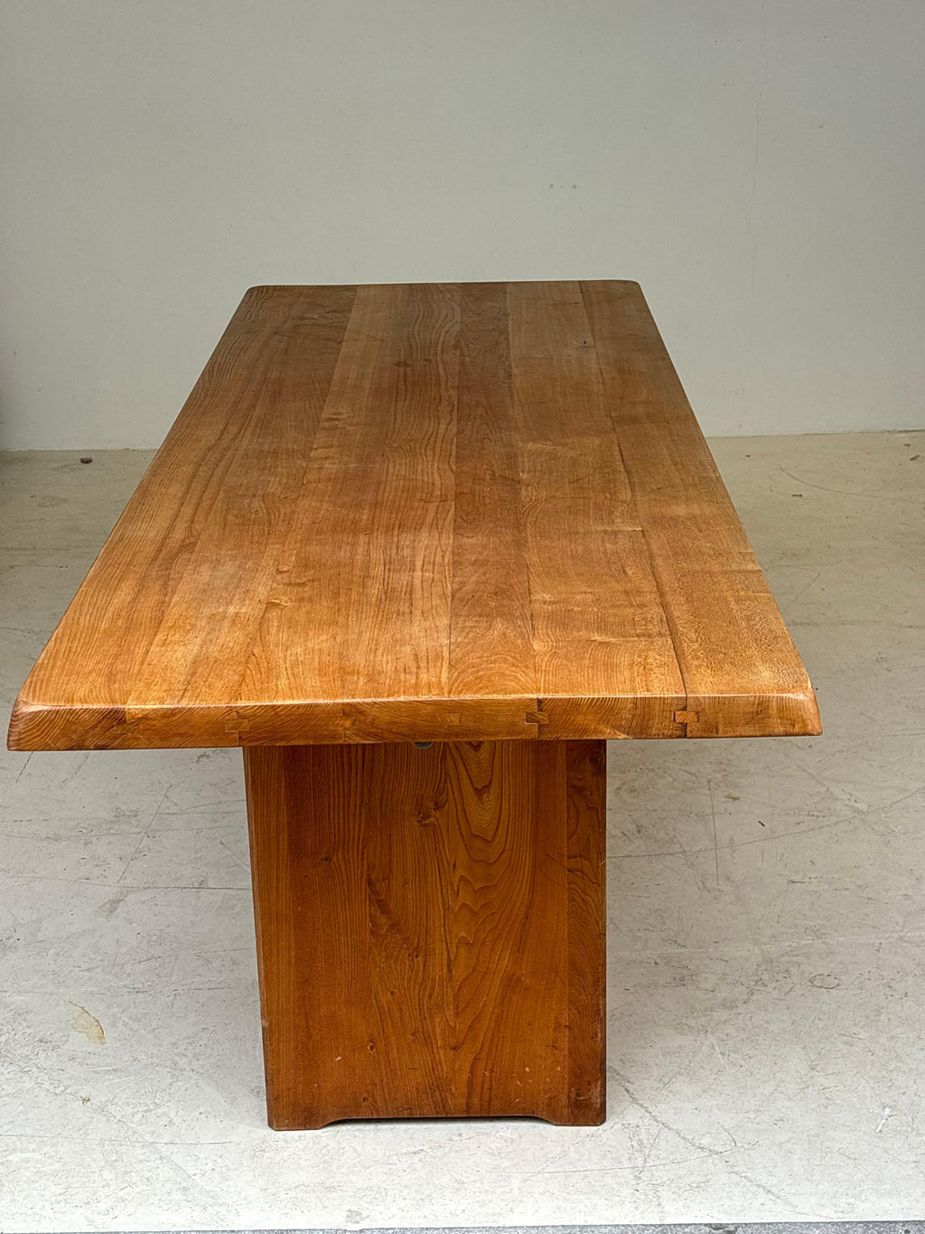 Dining table T14 D by Pierre Chapo, circa 1964 in massive elm.