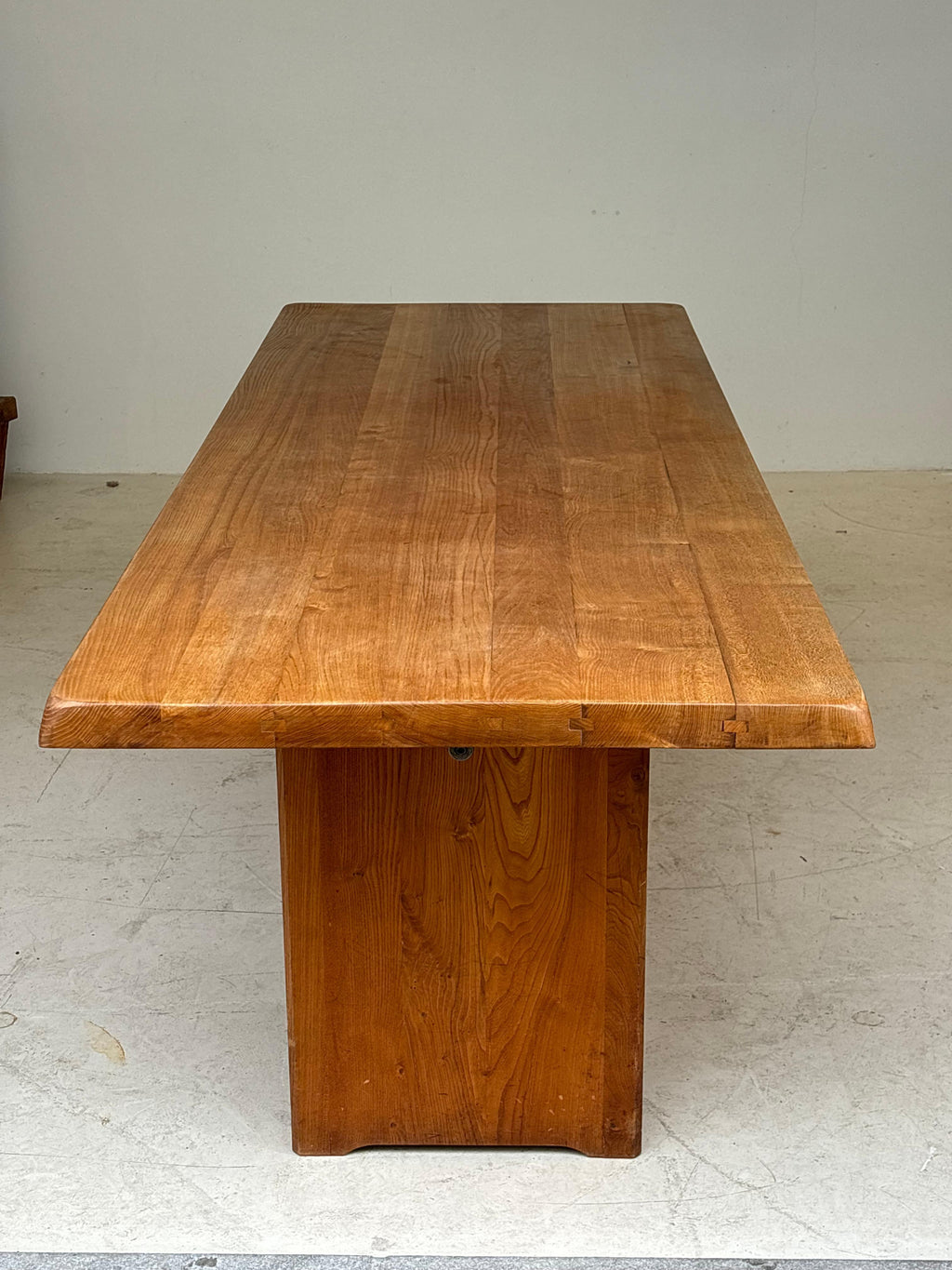 Dining table T14 D by Pierre Chapo, circa 1964 in massive elm.