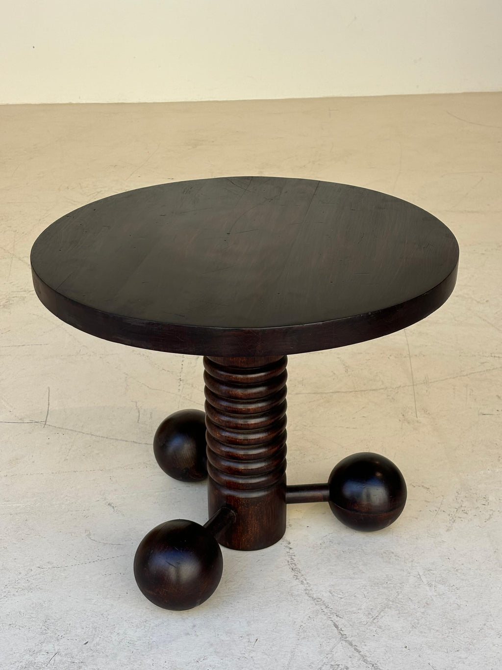 Side table by Charles Dudouyt in oak circa 1950 for la gentilhommière
