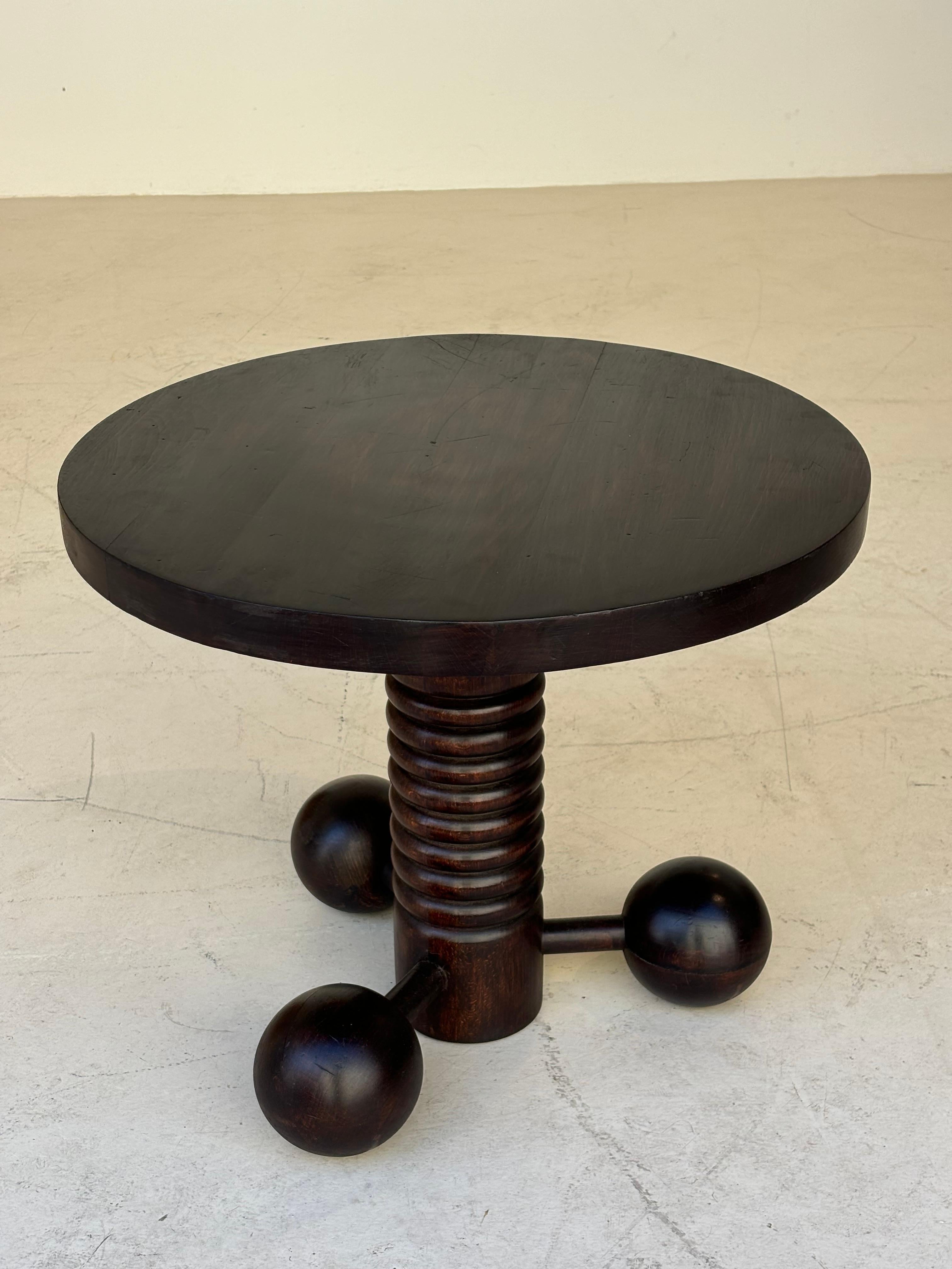 Side table by Charles Dudouyt in oak circa 1950 for la gentilhommière