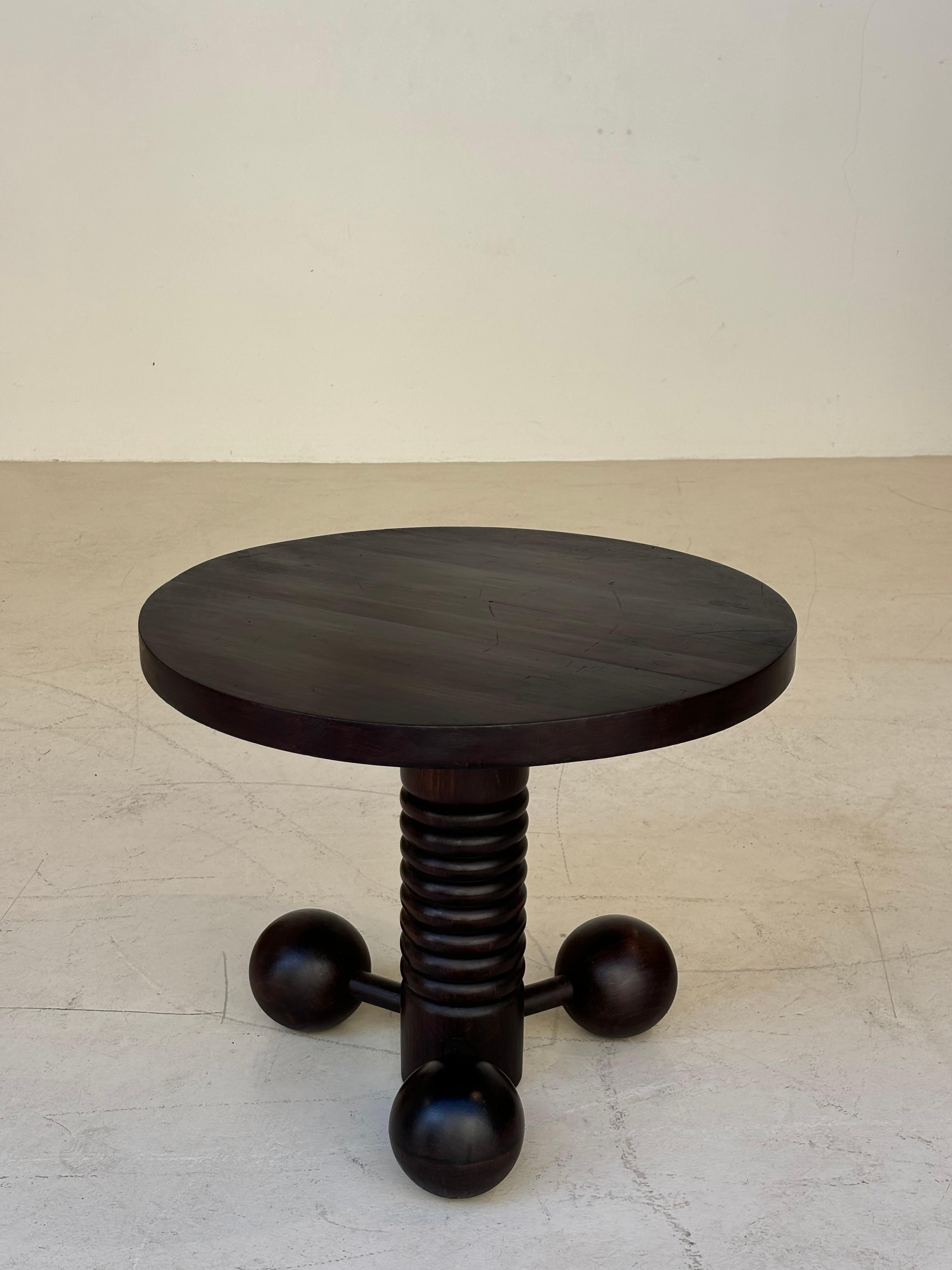 Side table by Charles Dudouyt in oak circa 1950 for la gentilhommière