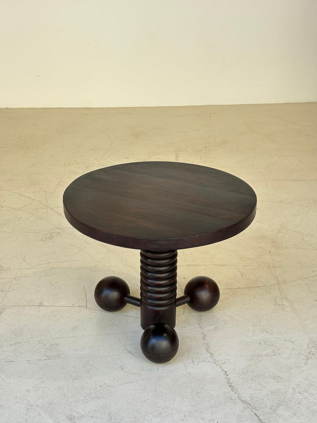Side table by Charles Dudouyt in oak circa 1950 for la gentilhommière