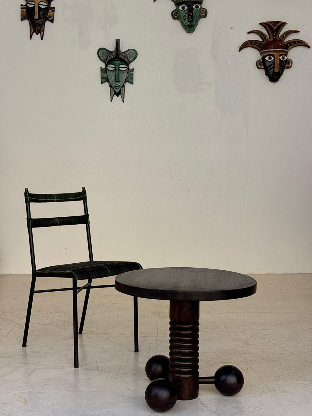 Side table by Charles Dudouyt in oak circa 1950 for la gentilhommière