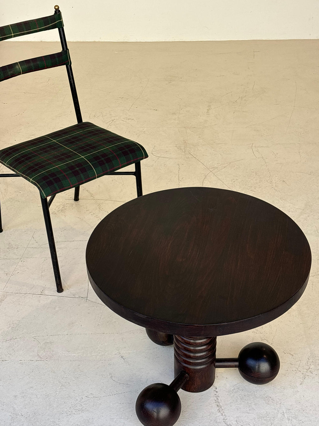 Side table by Charles Dudouyt in oak circa 1950 for la gentilhommière